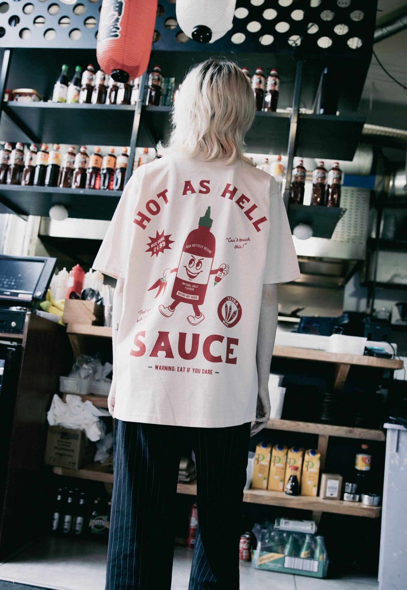 Hot Sauce Graphic T-Shirt in White – Batch1