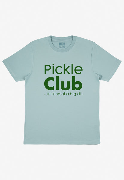Flatlay of pickle club slogan tshirt