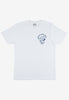  Spread your wings and fry slogan small front logo printed tshirt in white