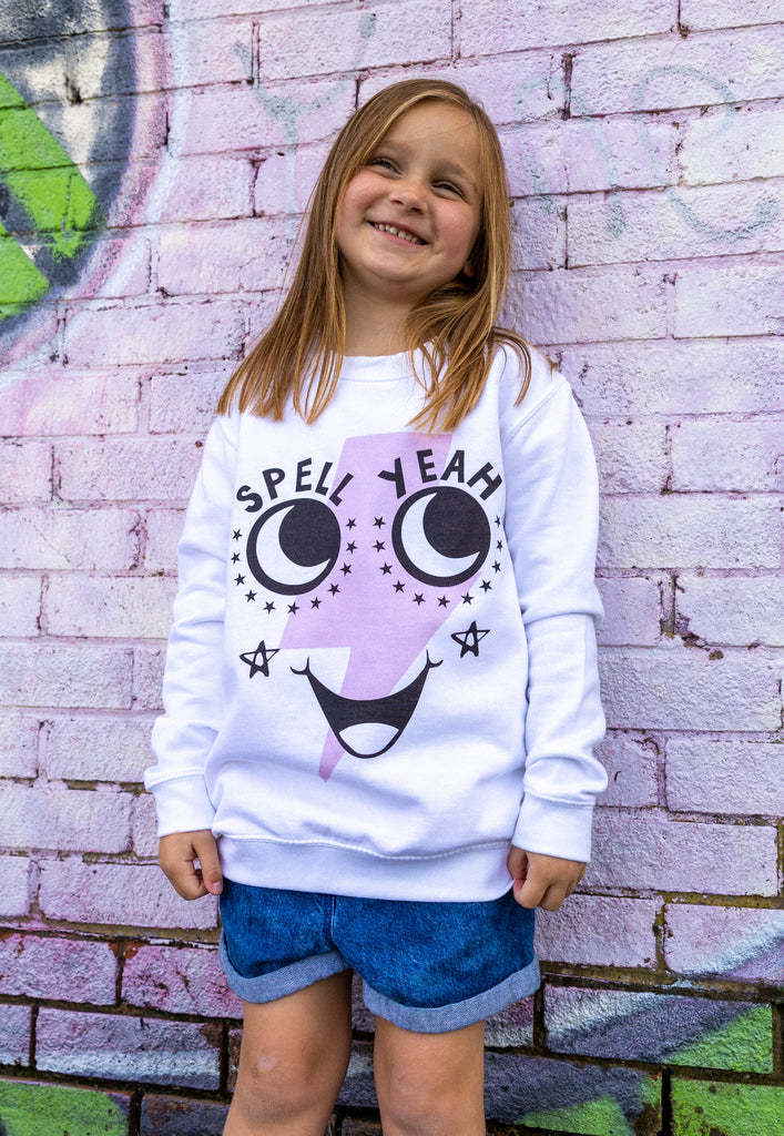 kid's halloween slogan sweatshirt