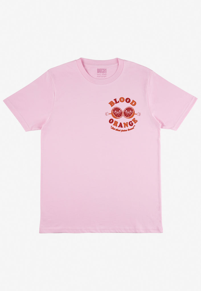 Pink Tshirt with blood orange front logo