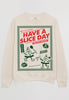 Flatlay of Have A Slice Day slogan sweatshirt