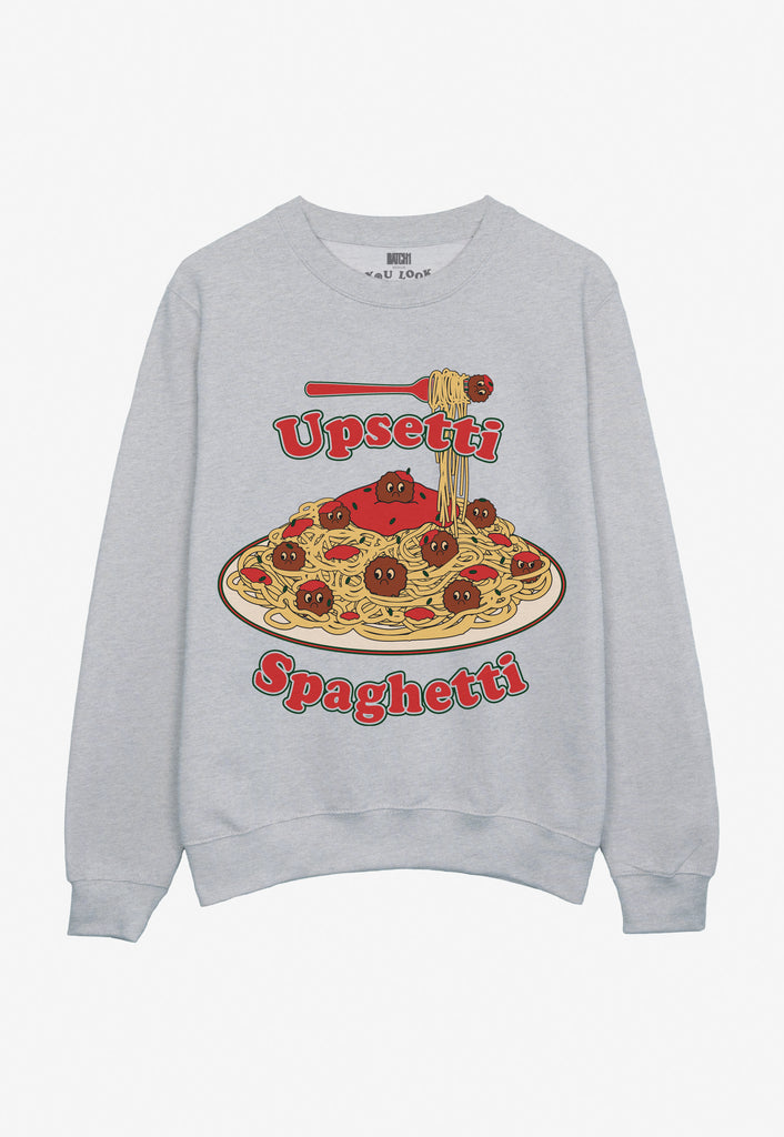 Front print fun pasta slogan sweatshirt 