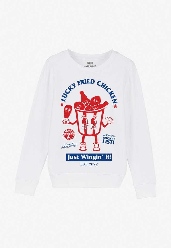 unisex kids cute illustrated junk food logo sweatshirt cotton jersey