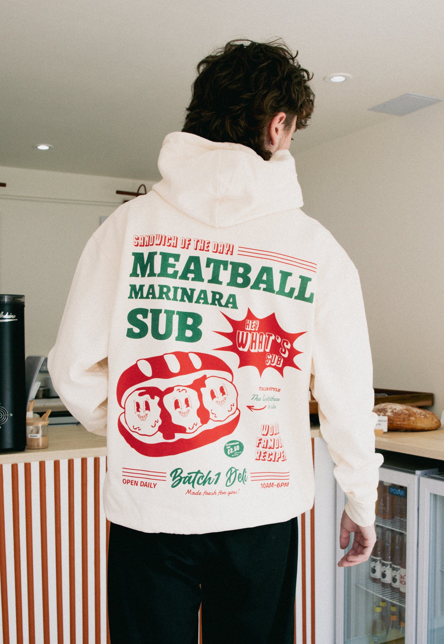 Meatball Marinara Sub Hoodie In Vanilla