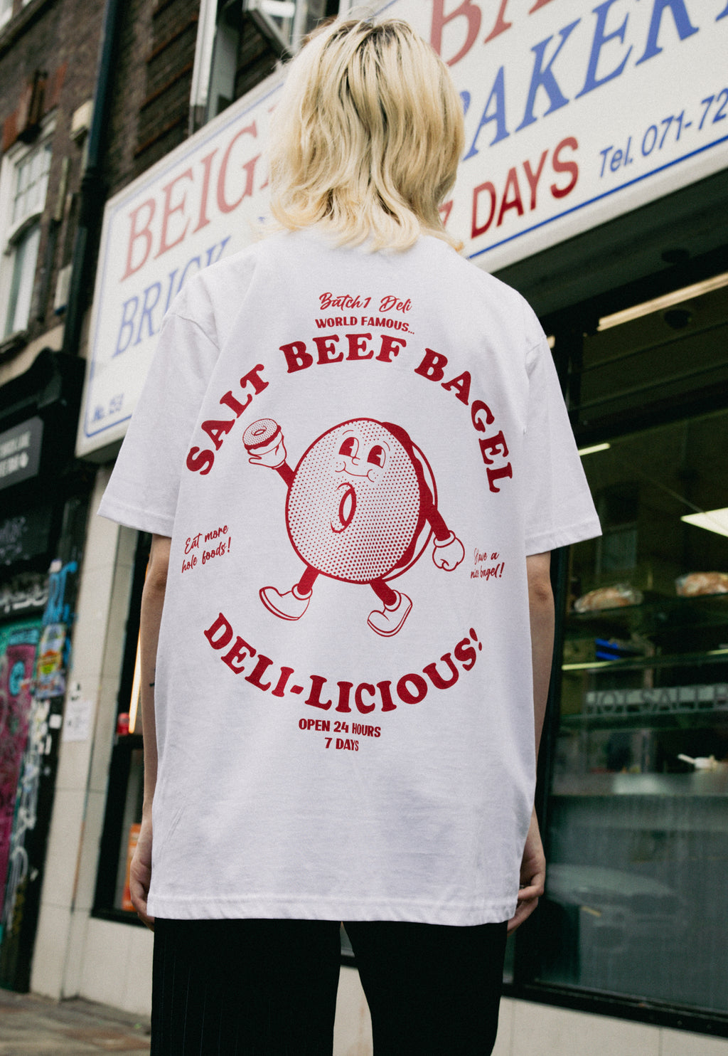 Salt Beef Bagel T-Shirt in White