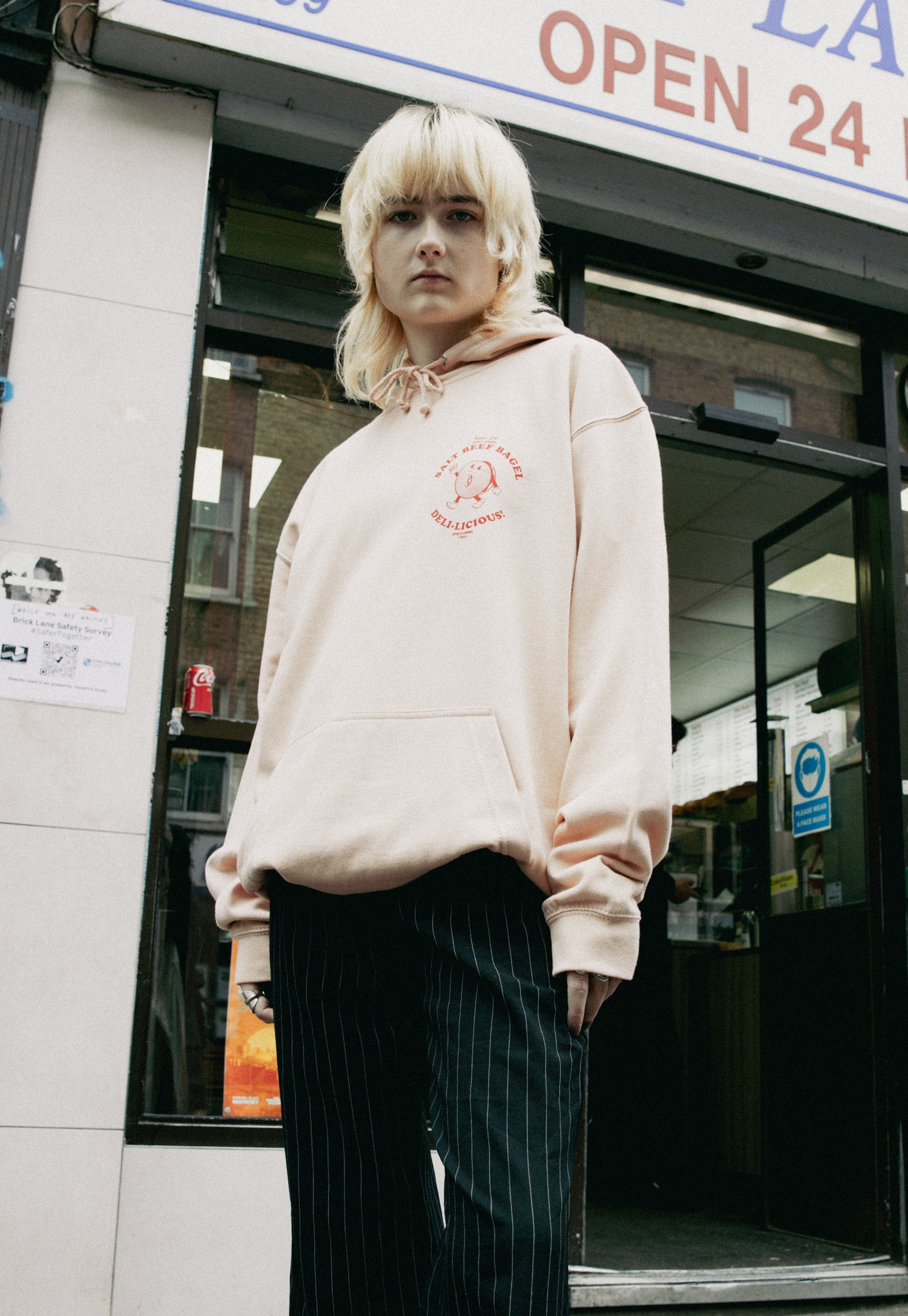 Salt Beef Bagel Hoodie in Vanilla