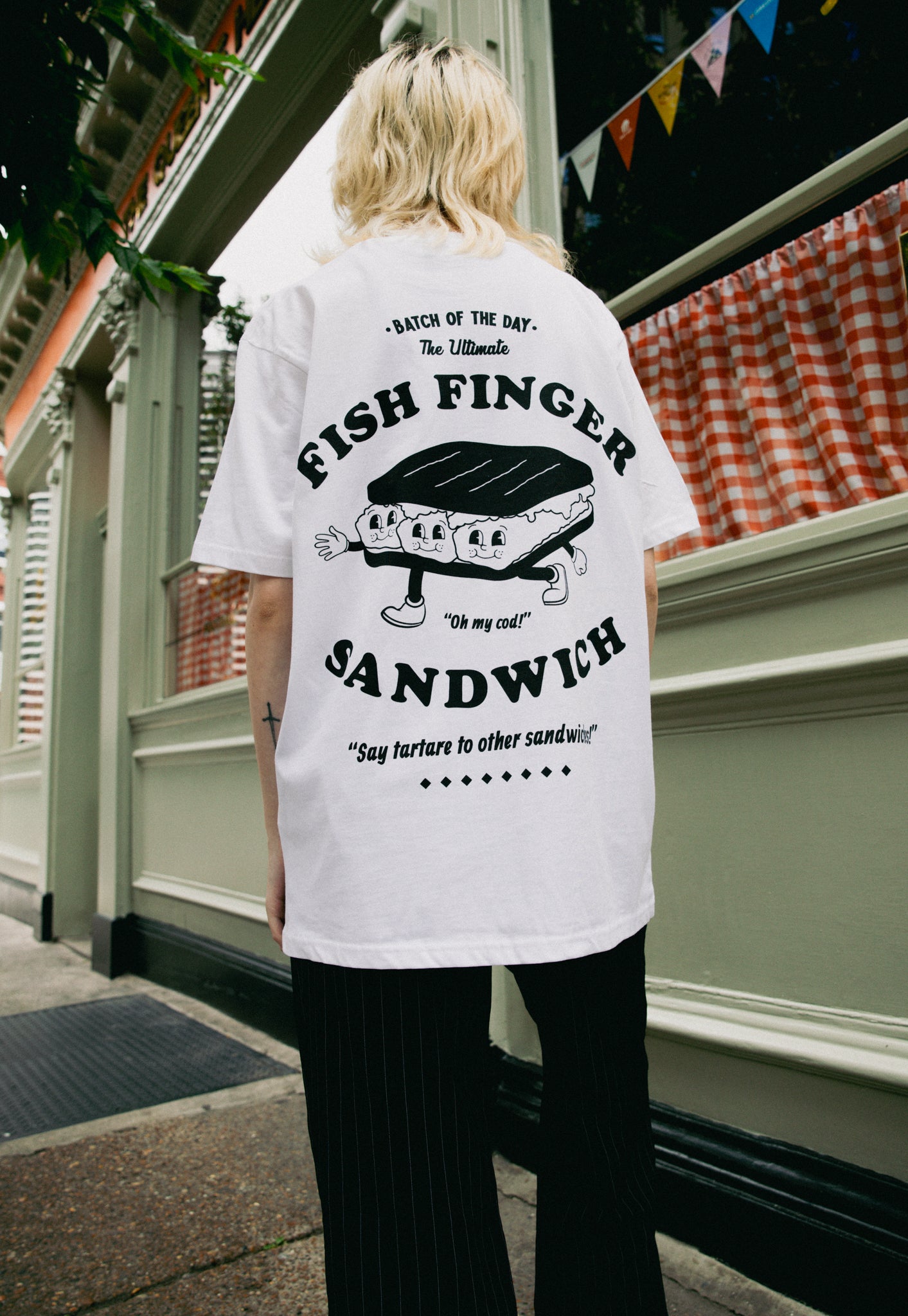 Fish Finger Sandwich T-Shirt in White