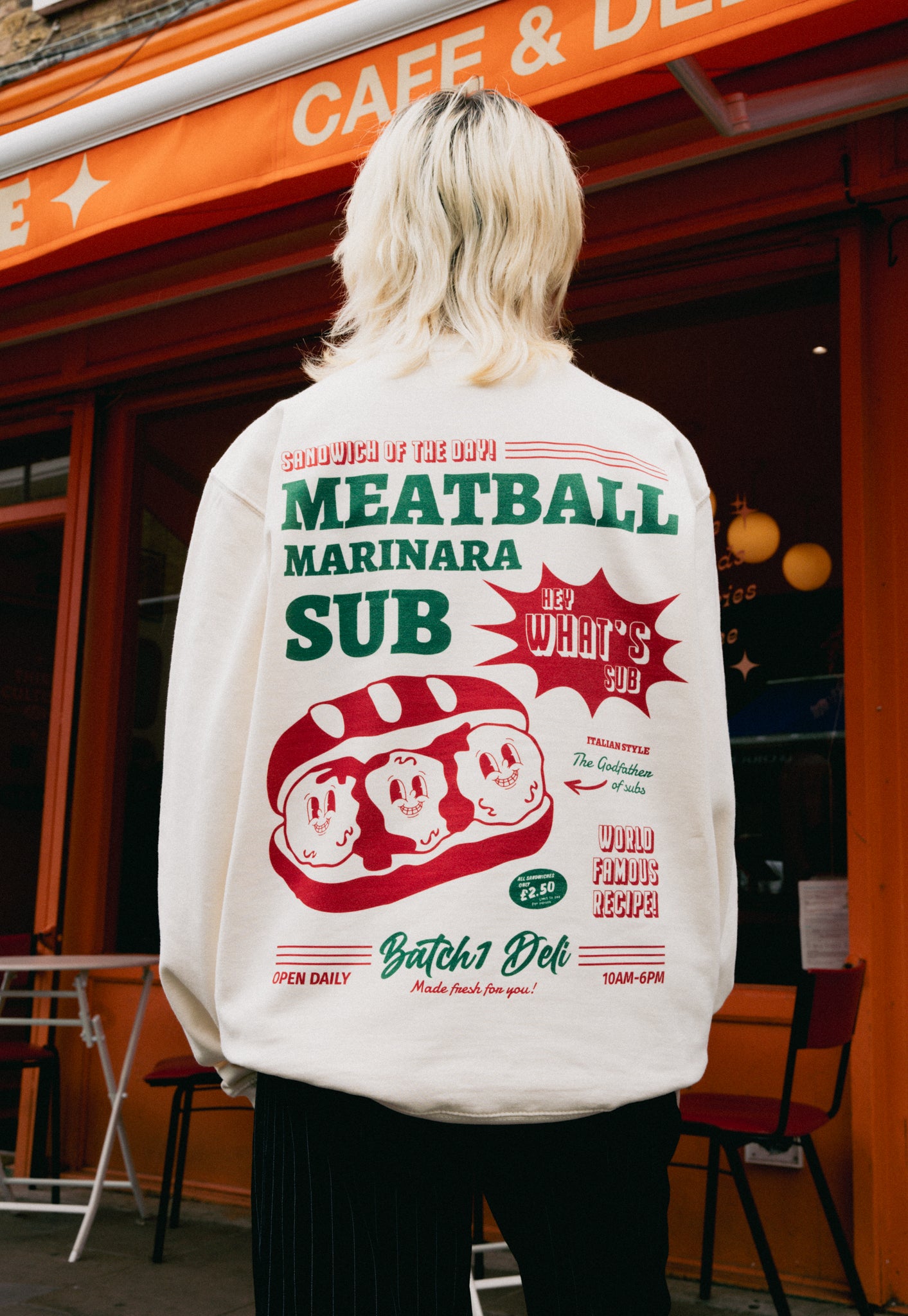 Meatball Sub Sweatshirt In Vanilla