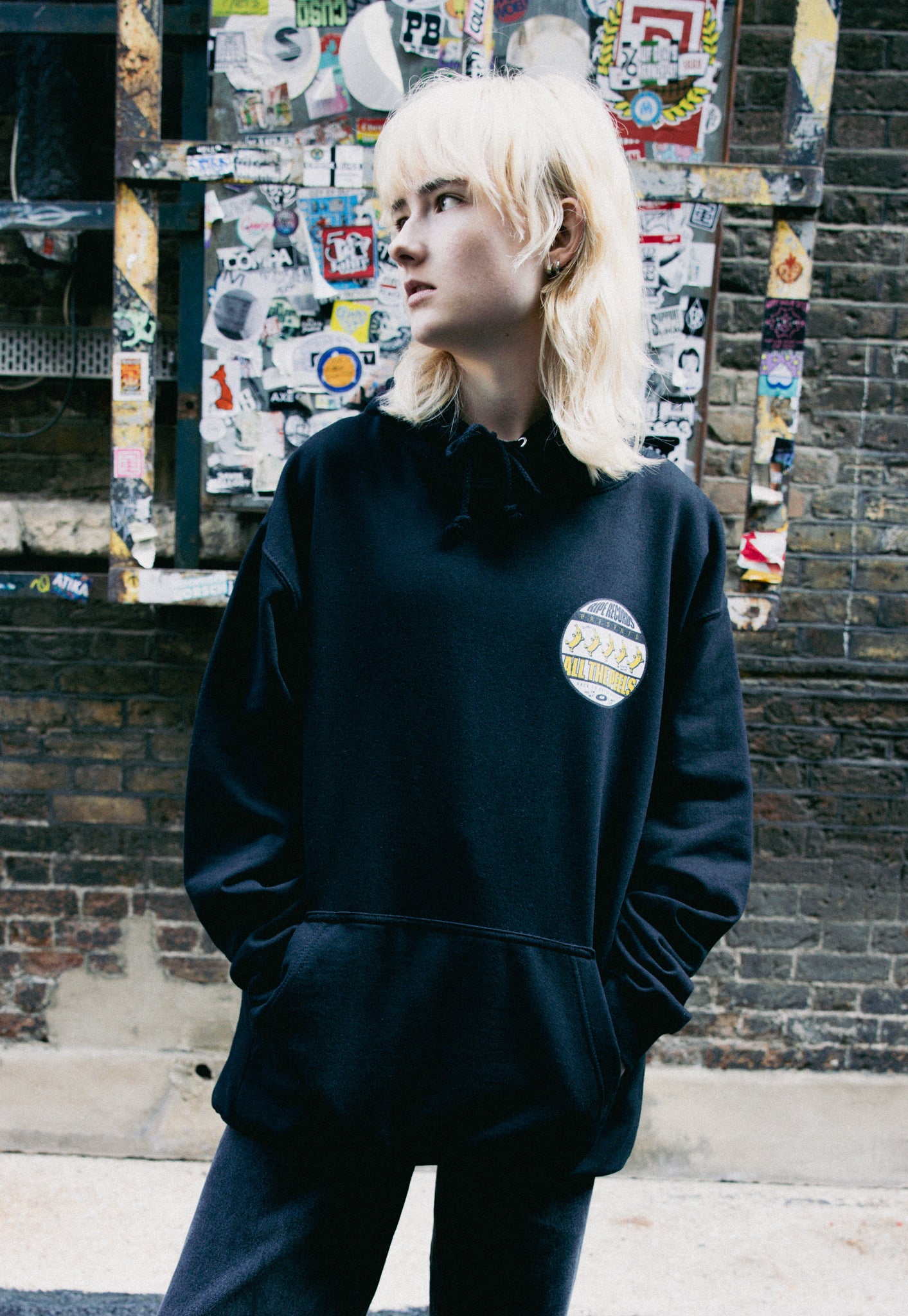 Ripe Records Graphic Hoodie in Black