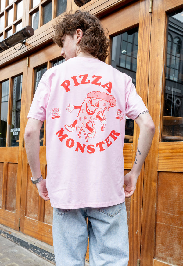 Pizza Monster Back Print T Shirt