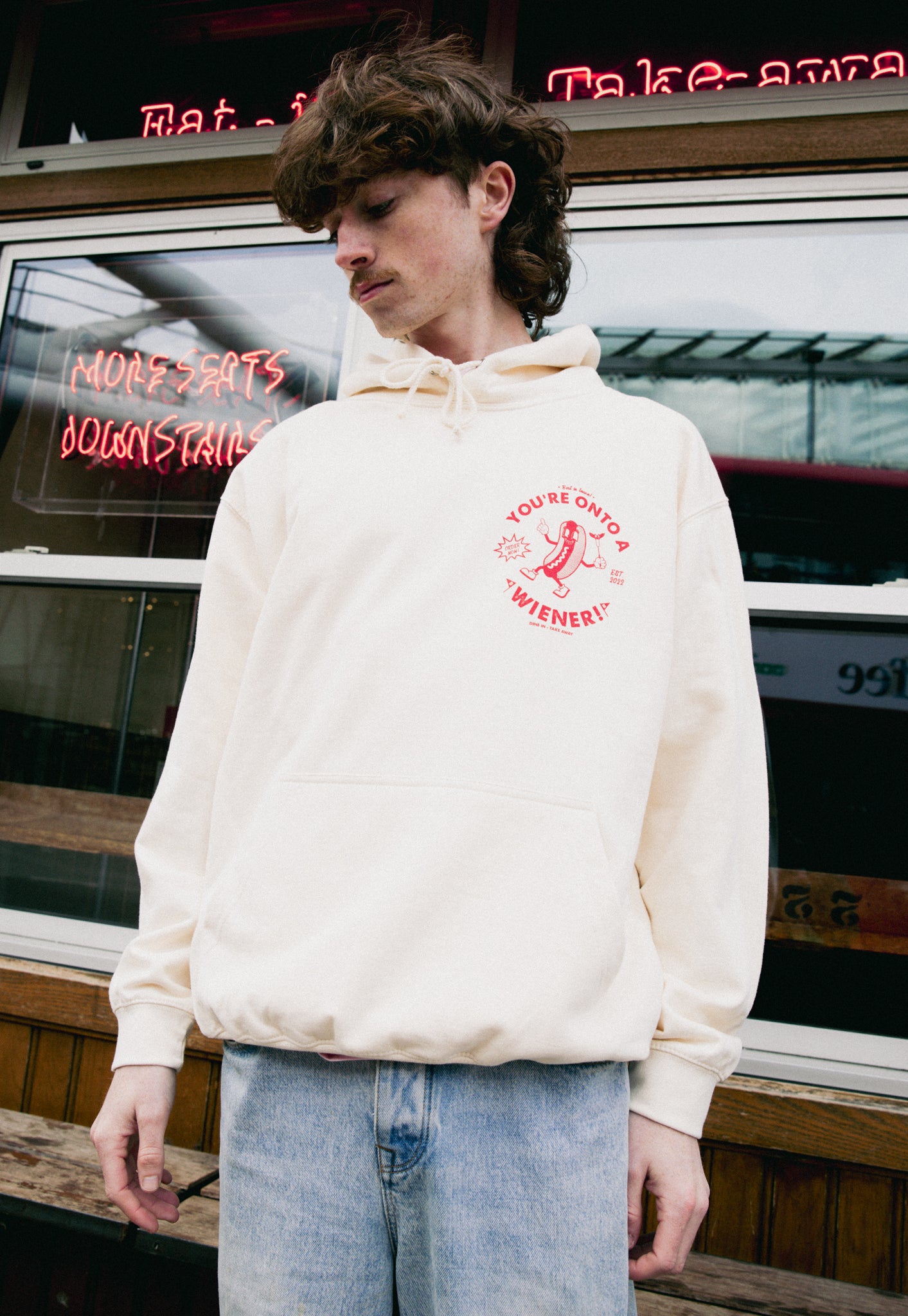 You’re Onto A Wiener Hoodie in Vanilla