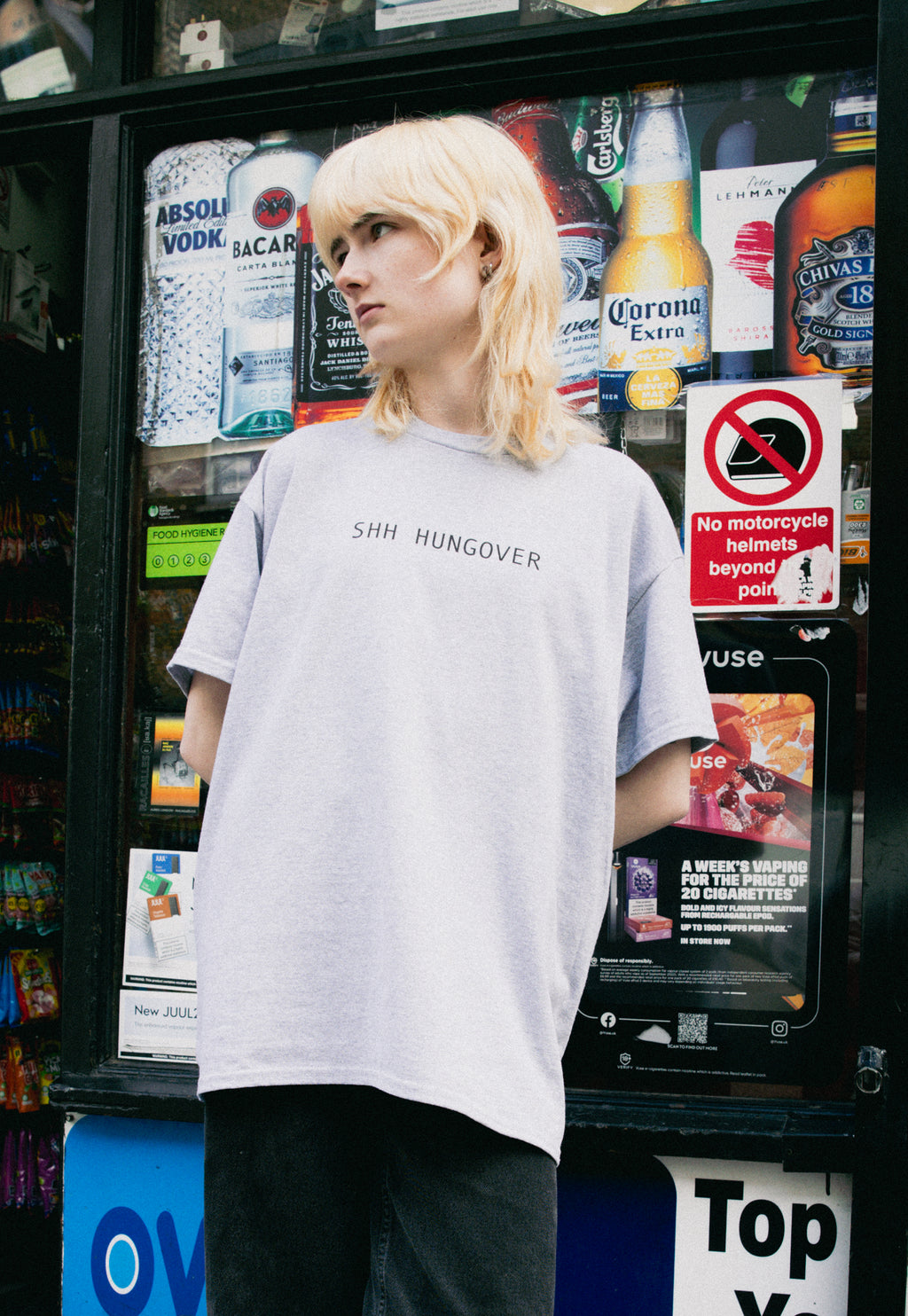 Shh Hungover T-Shirt in Grey