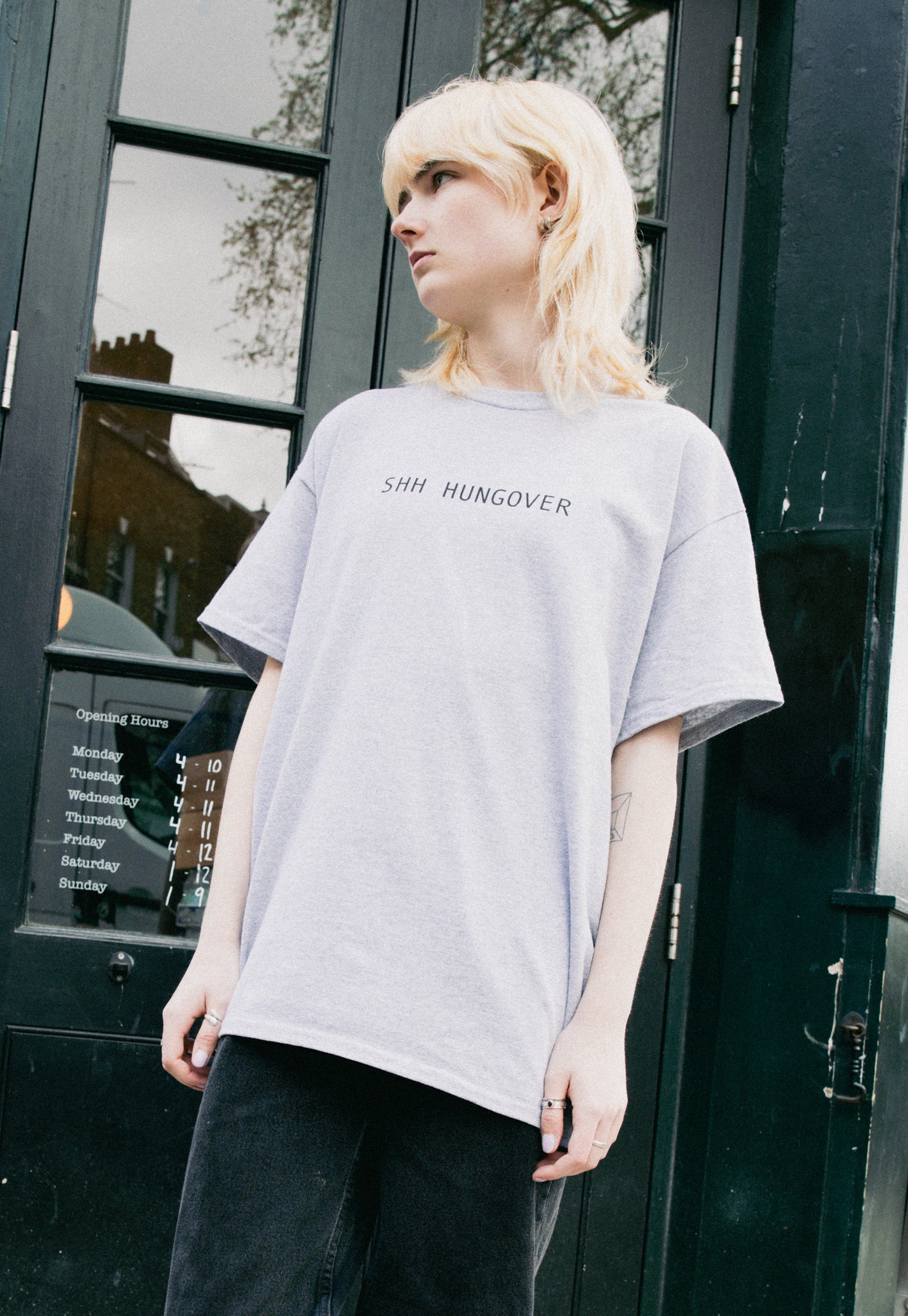 Shh Hungover T-Shirt in Grey