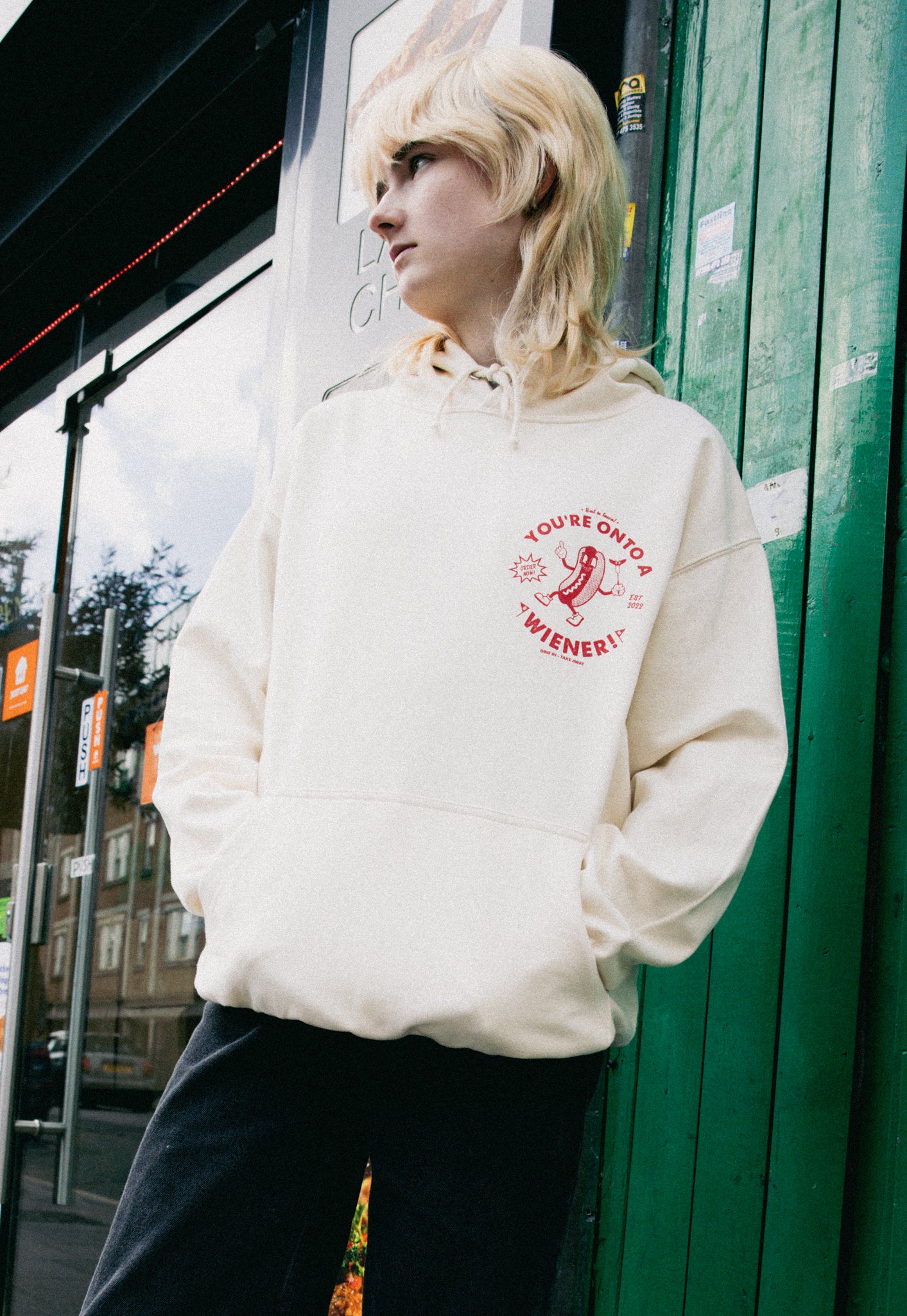 You’re Onto A Wiener Hoodie in Vanilla