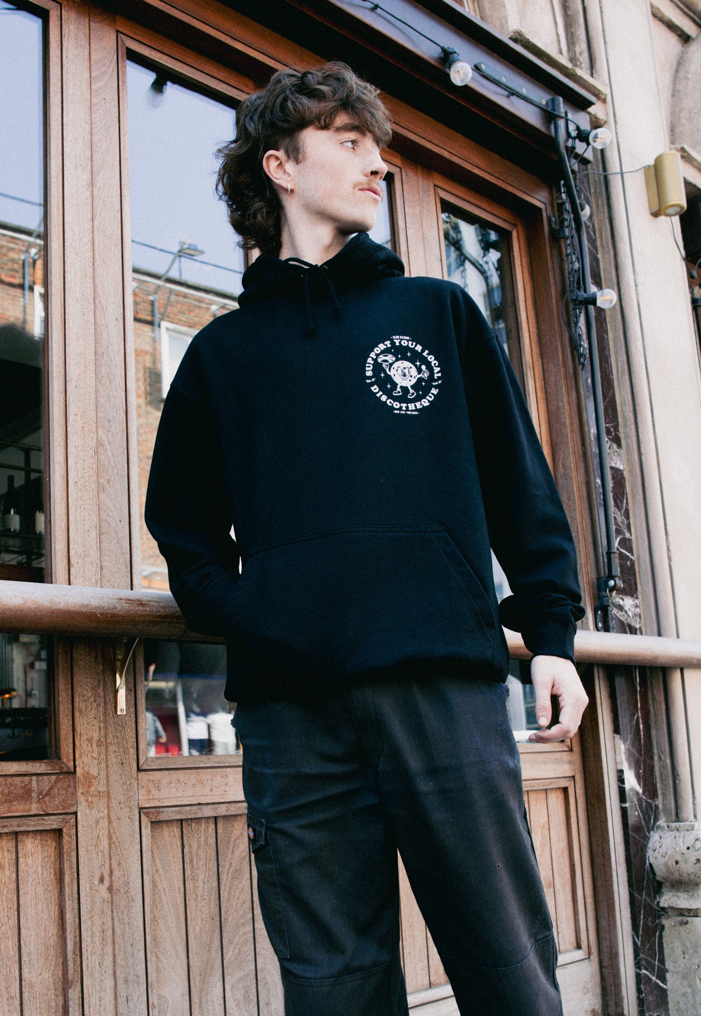 Support Your Local Discotheque Black Hoodie