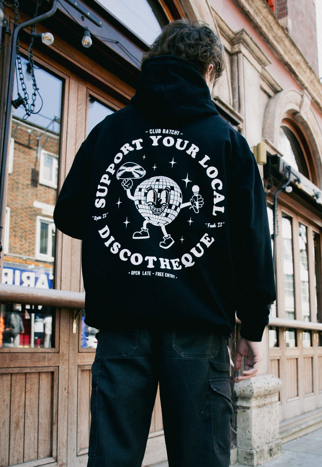 Support Your Local Discotheque Black Hoodie
