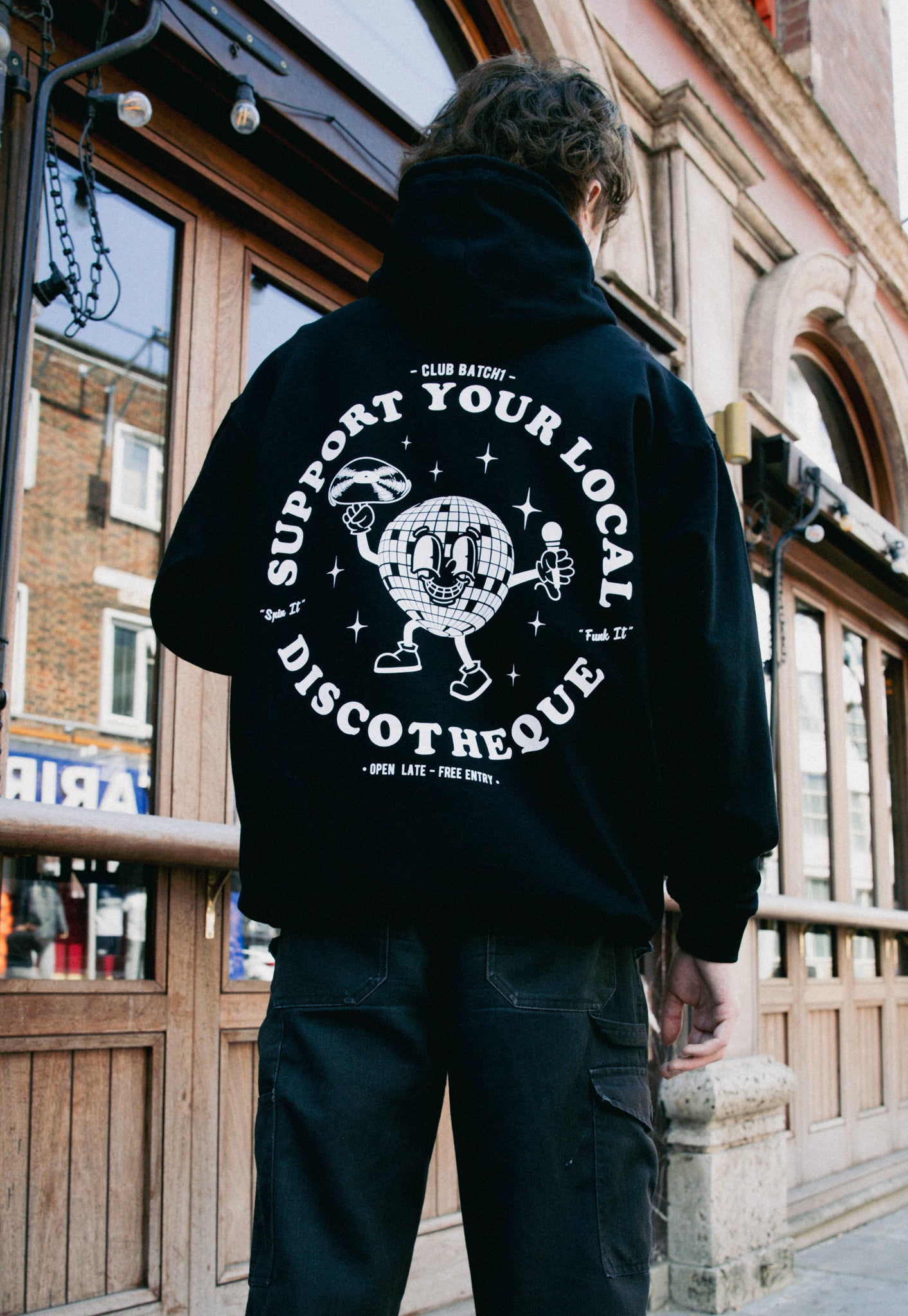 Support Your Local Discotheque Black Hoodie