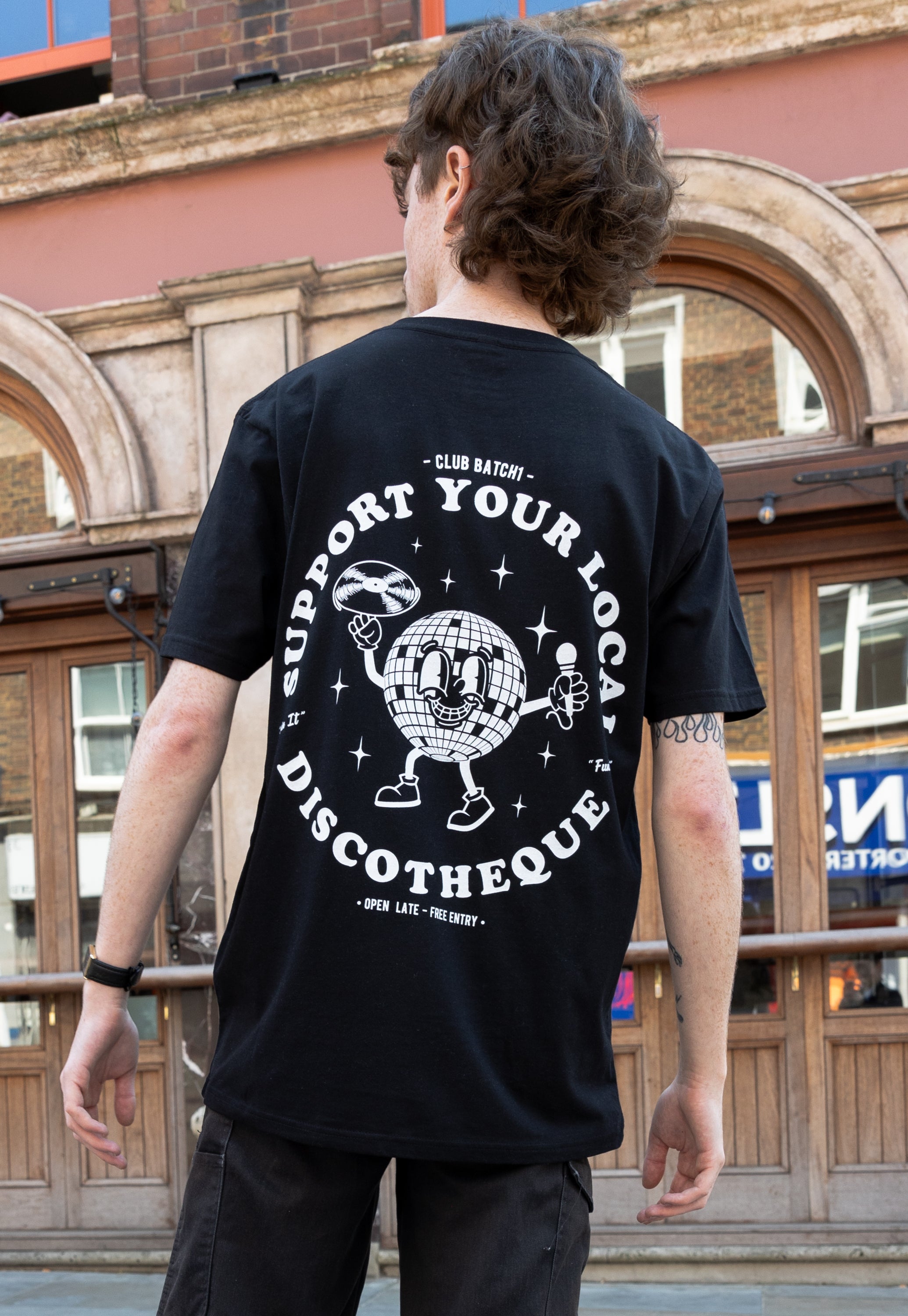 Support Your Local Discotheque Black T-Shirt