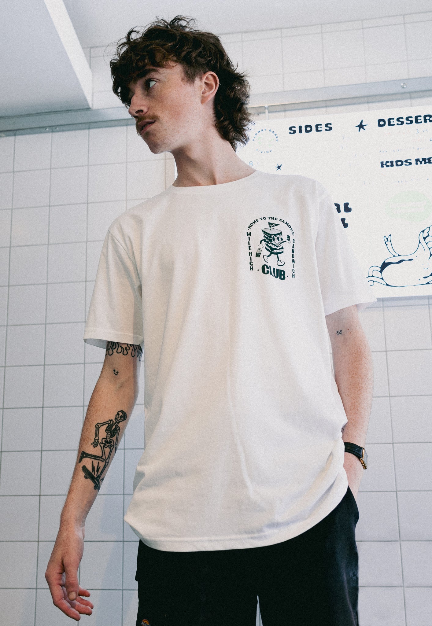 Mile High Sandwich Club T-Shirt in White
