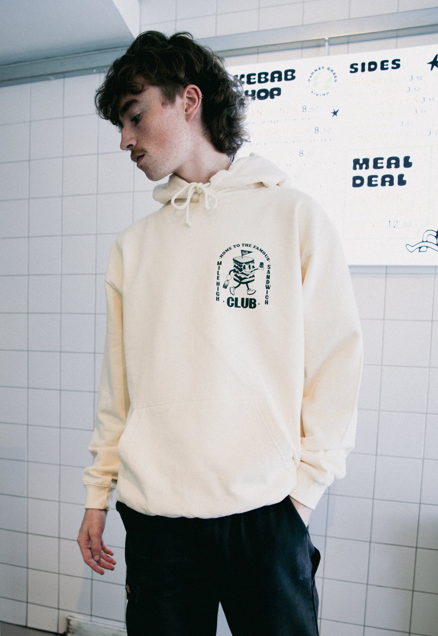 Mile High Sandwich Club Hoodie in Vanilla