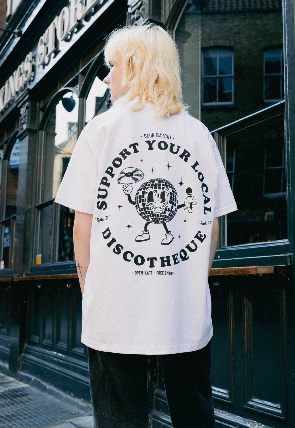 Support Your Local Discotheque T-Shirt in White