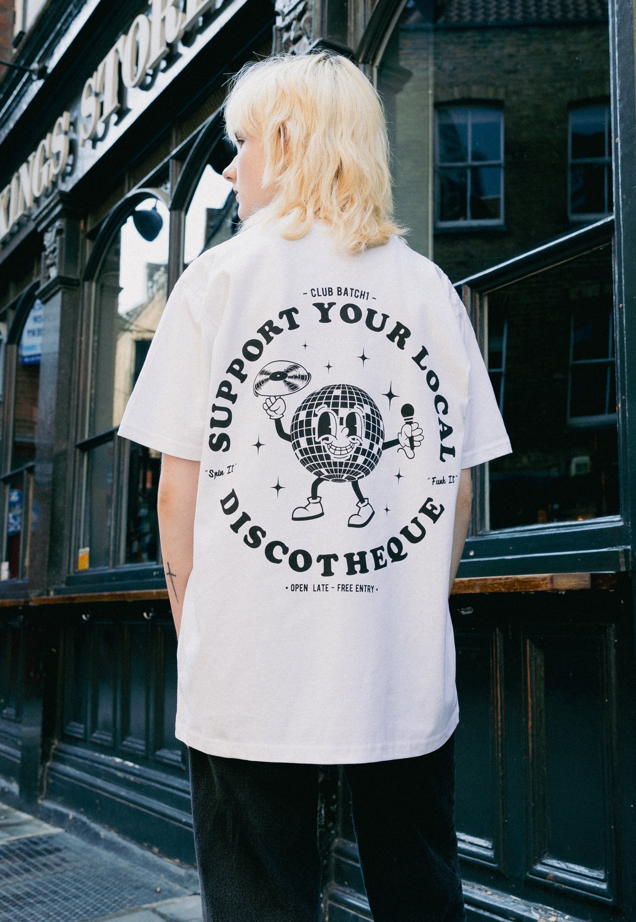 Support Your Local Discotheque T-Shirt in White