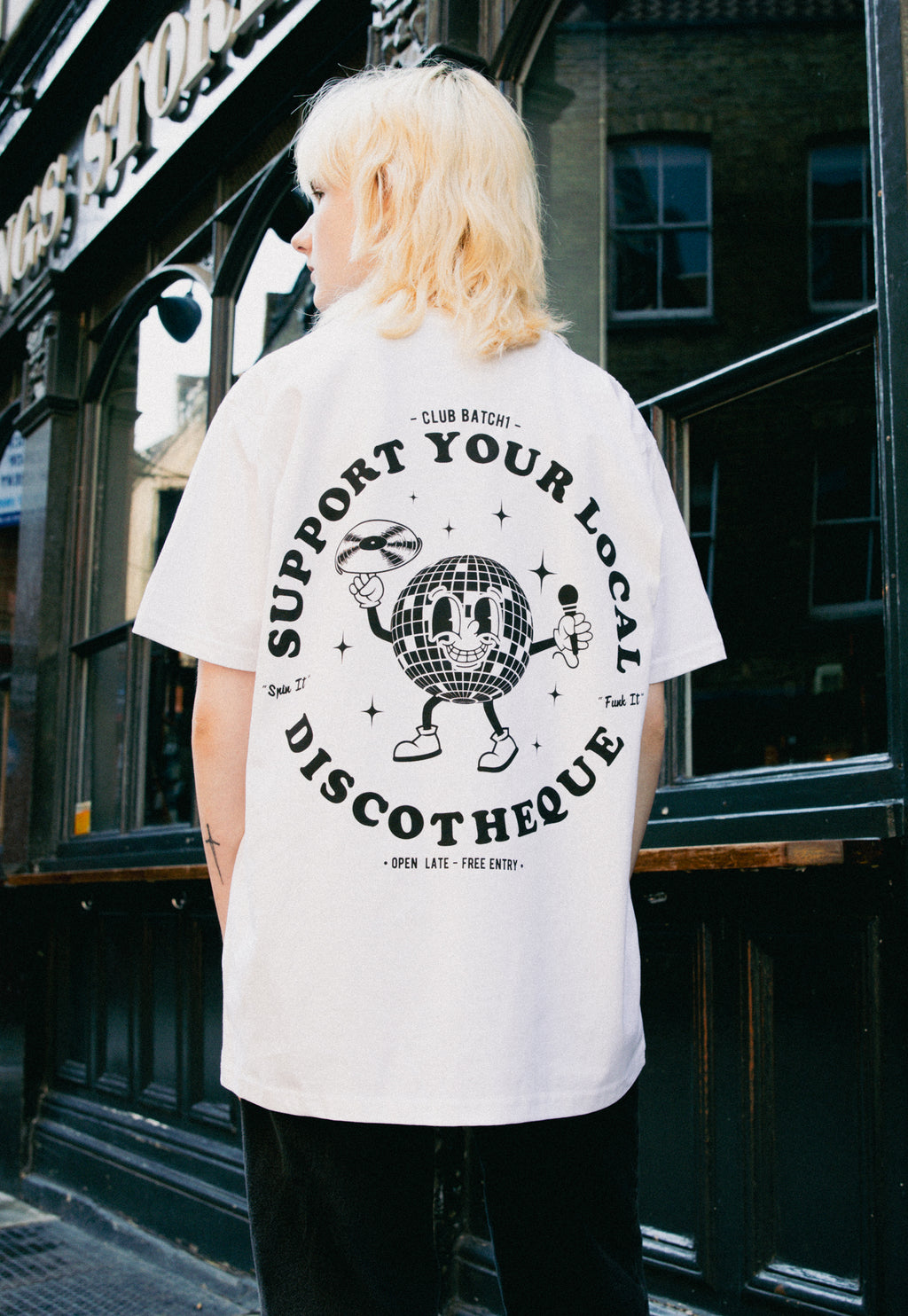 Support Your Local Discotheque T-Shirt in White