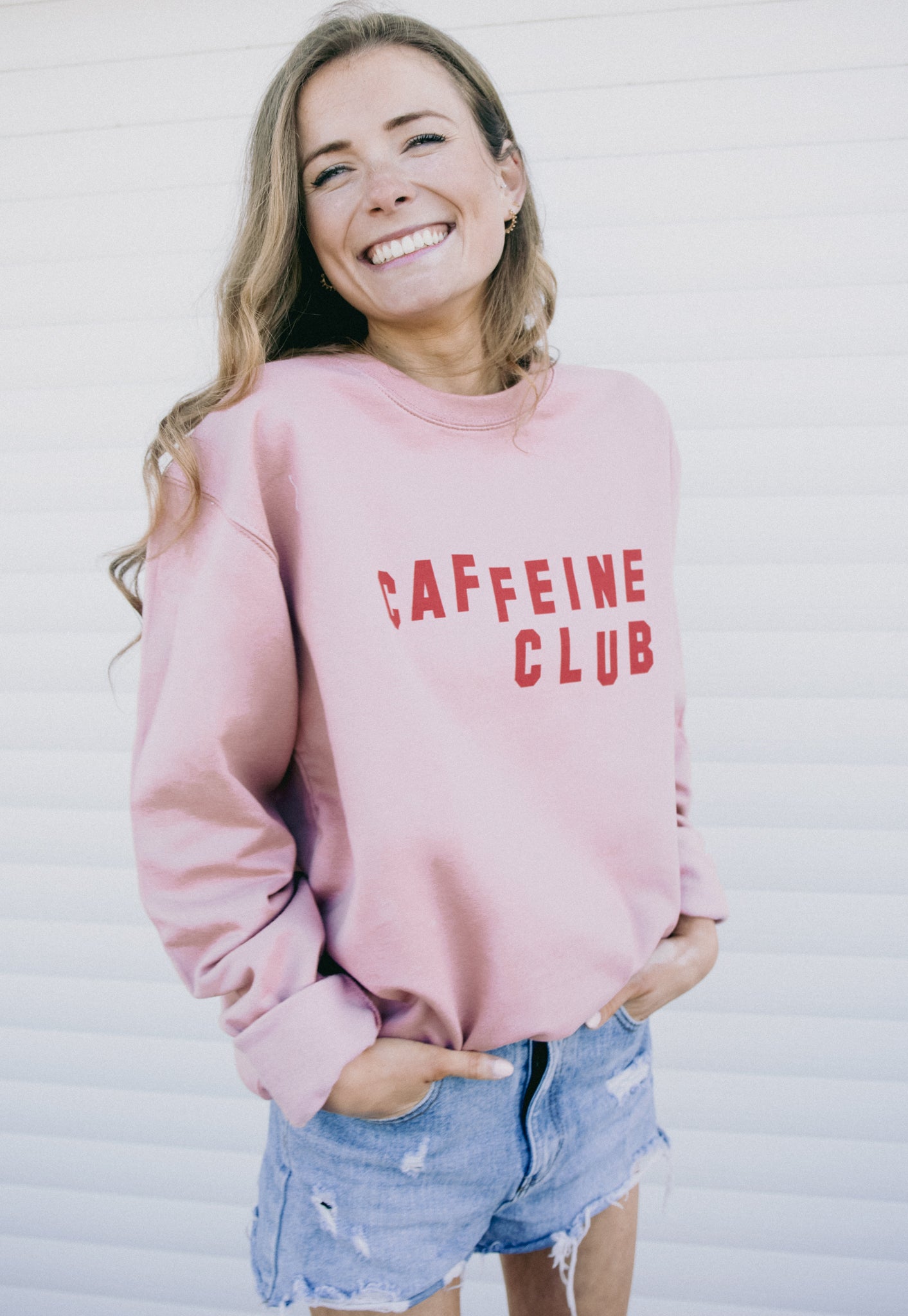 Caffeine Club Sweatshirt in Pink