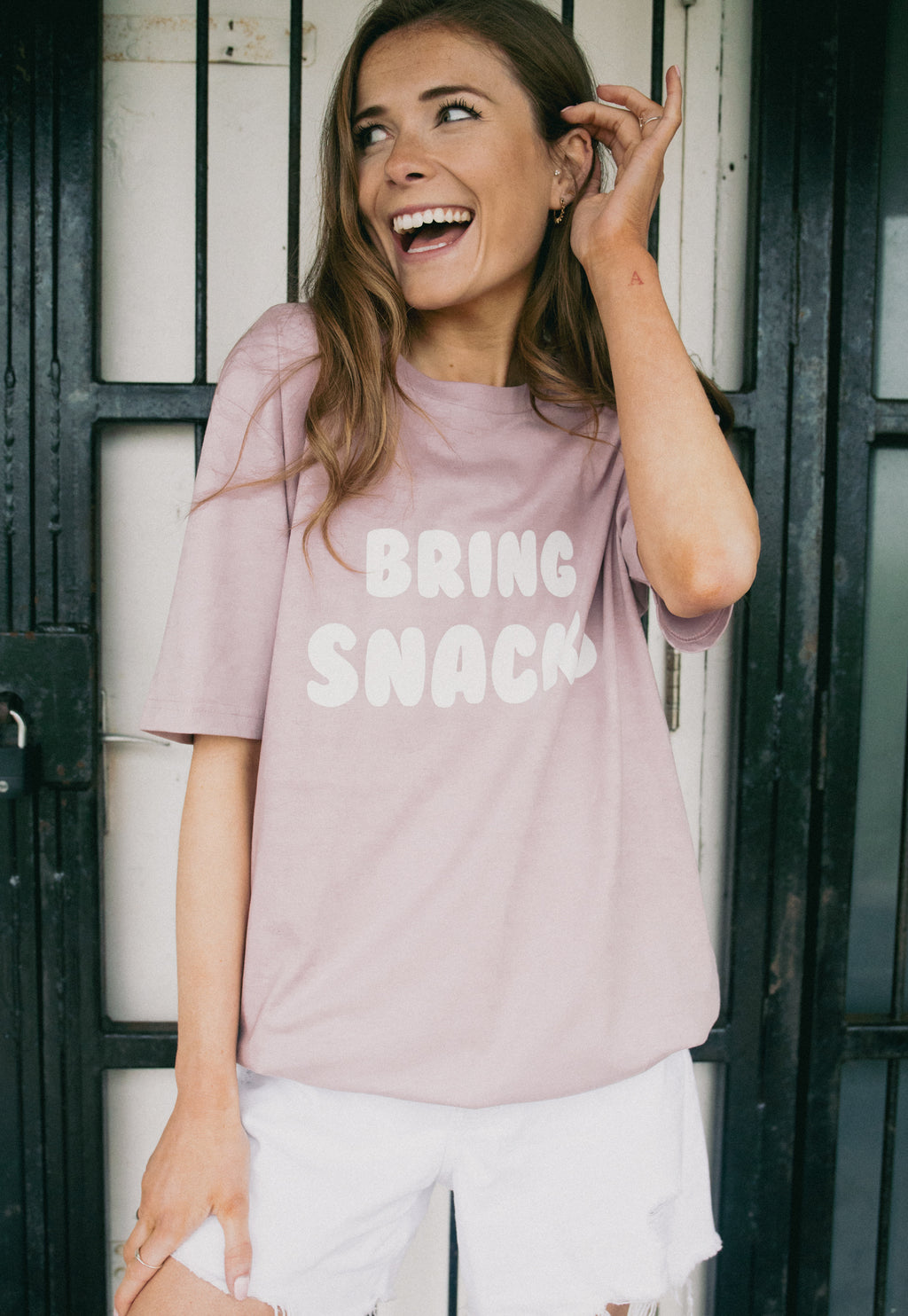 Bring Snacks T-Shirt In Dusty Purple