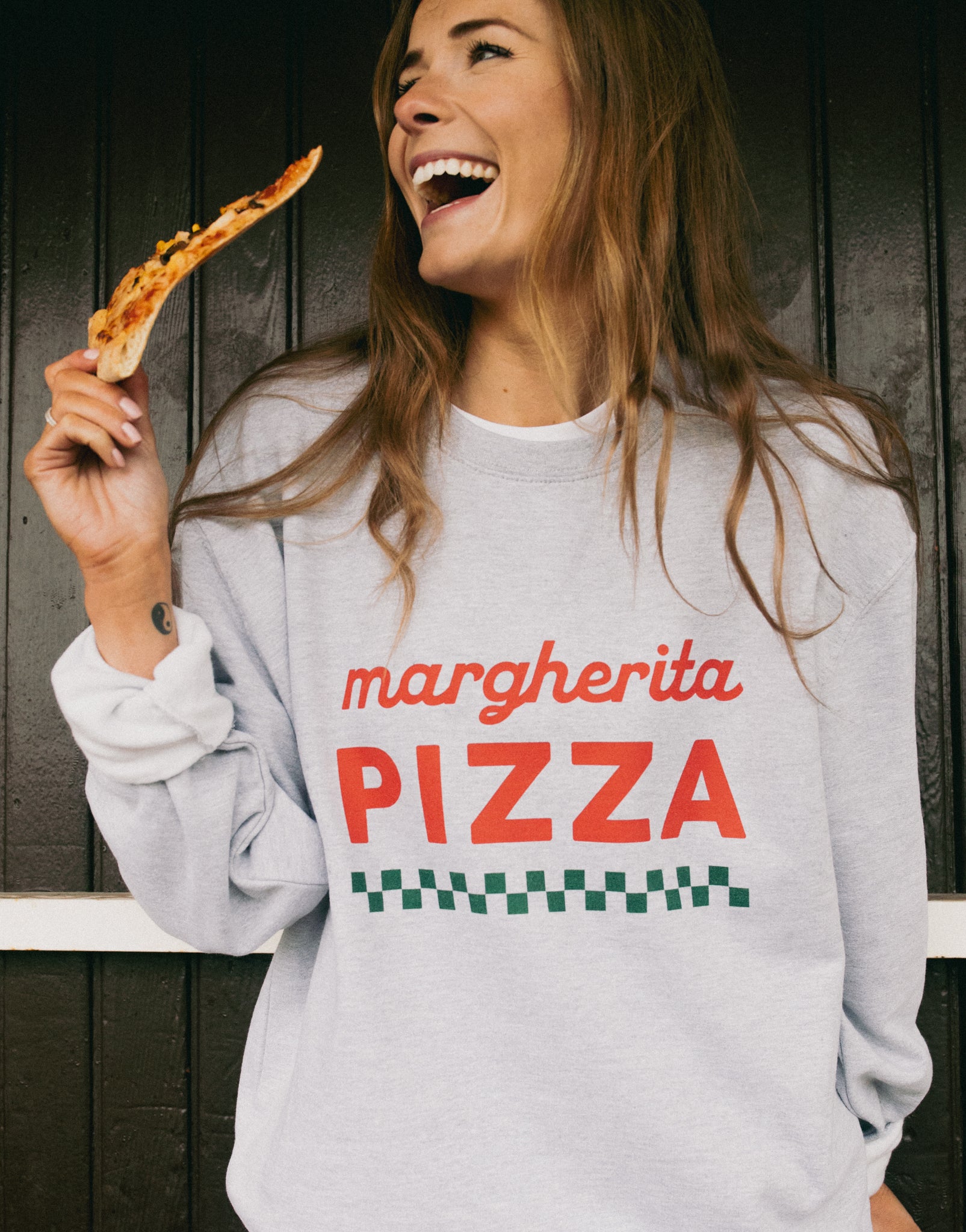 Margherita Pizza Sweatshirt in Ash