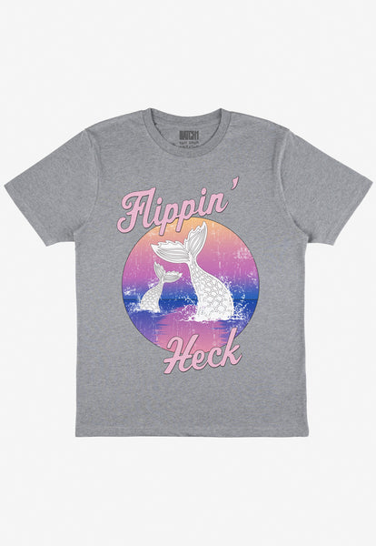 Flippin' Heck Mermaid Slogan T-Shirt in Grey – Batch1