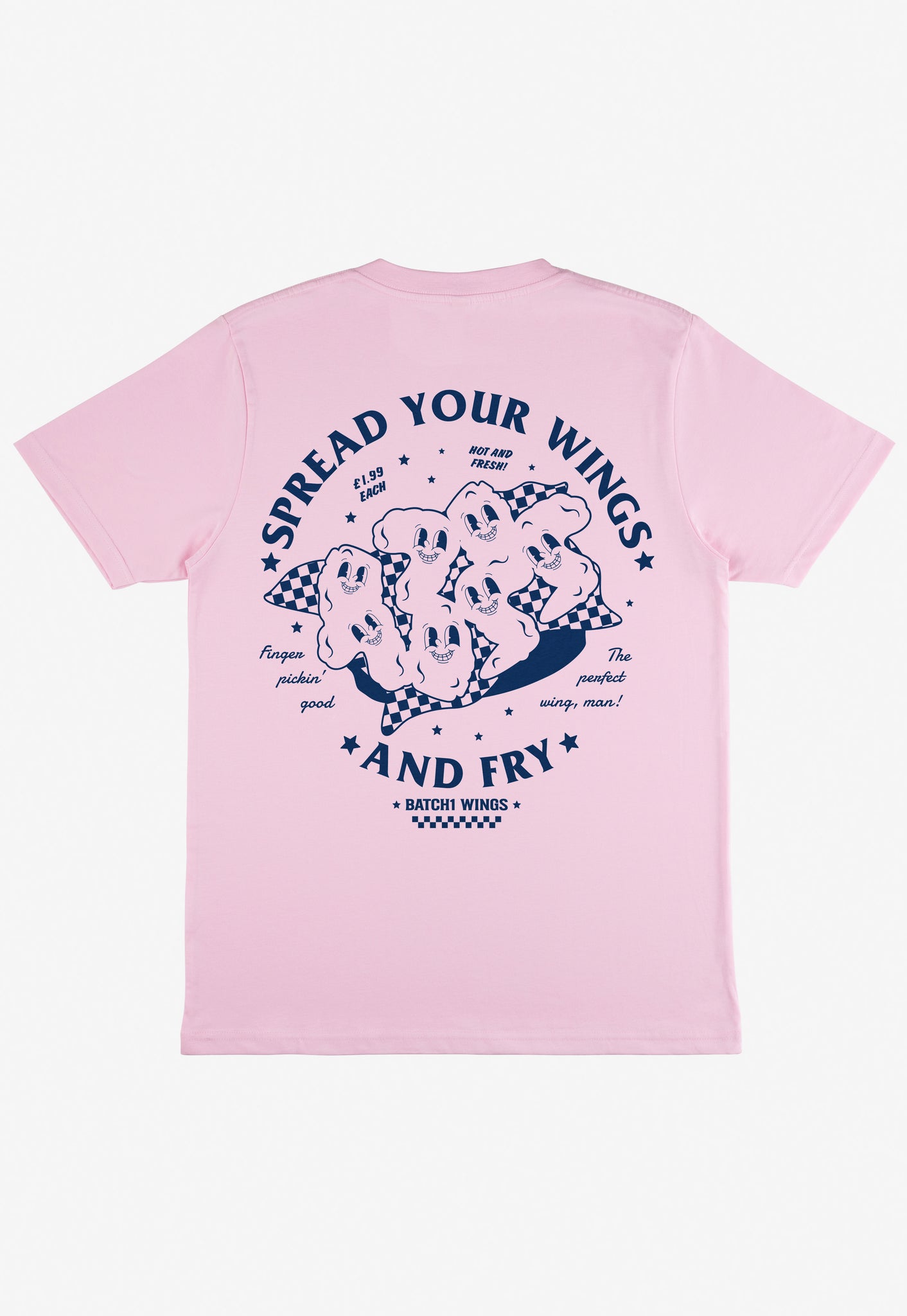 Spread Your Wings Fried Chicken TShirt in Pink Batch1