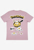 Purple t-shirt with large back print featuring vintage style fried egg graphics and Terrifried slogan