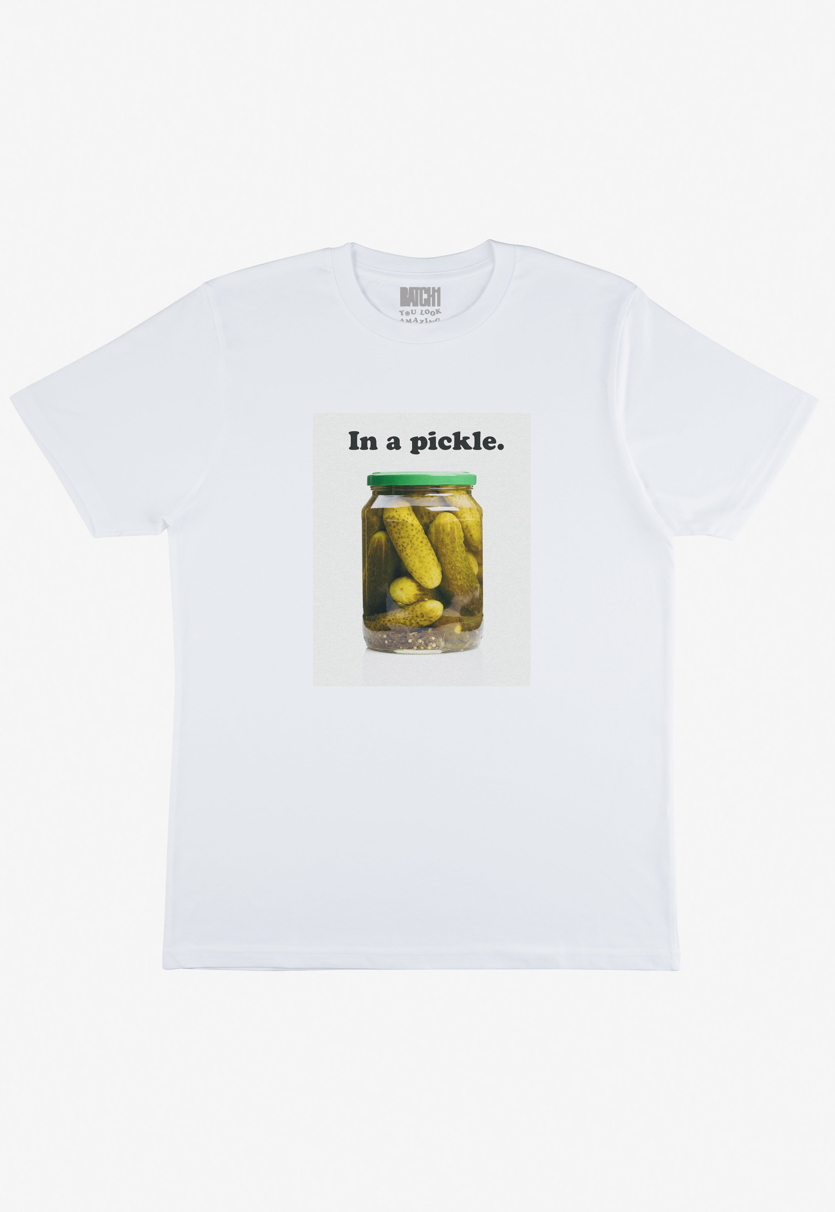 Flatway of in a pickle photo printed tshirt in white