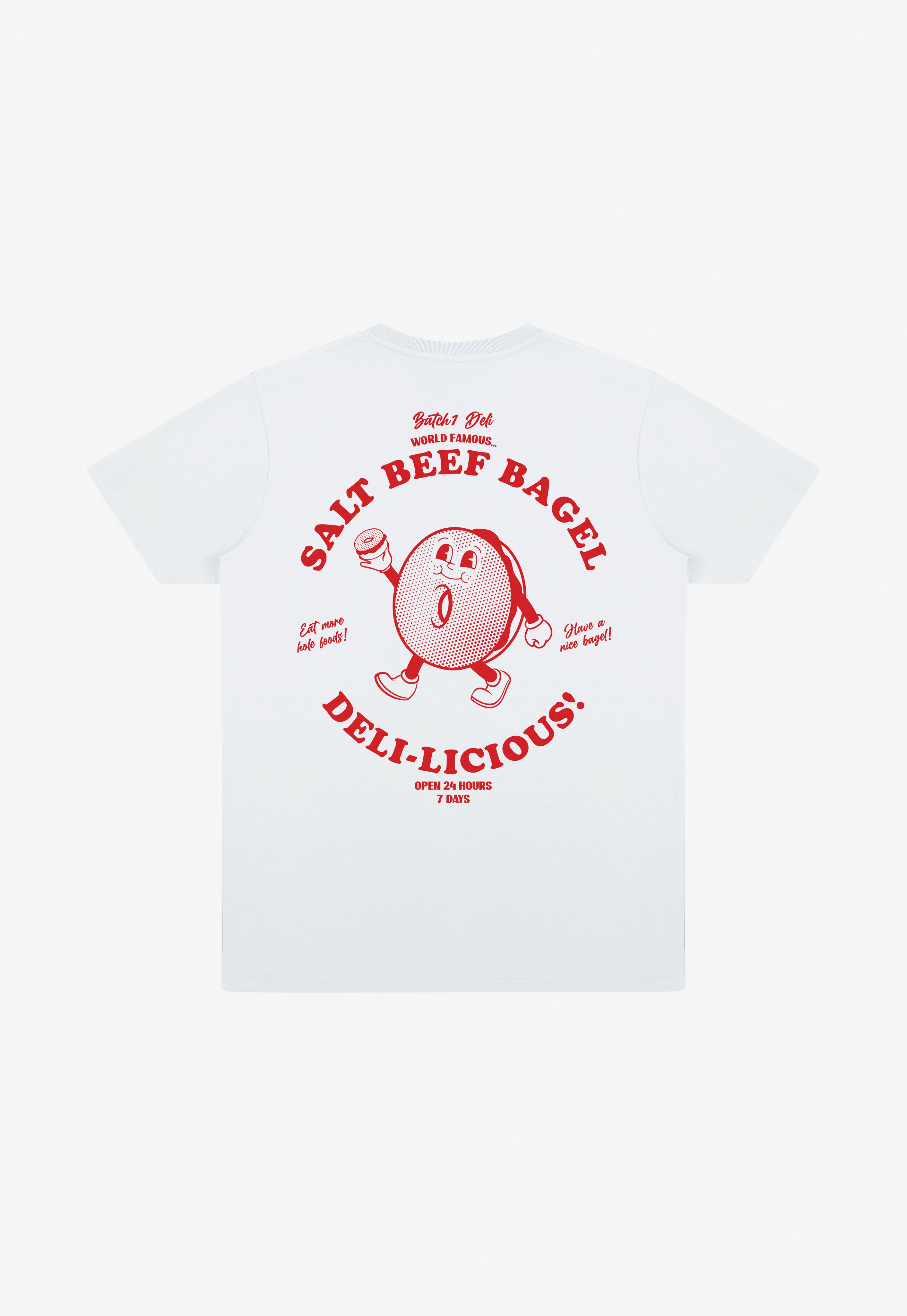 Salt Beef Bagel T-Shirt in White