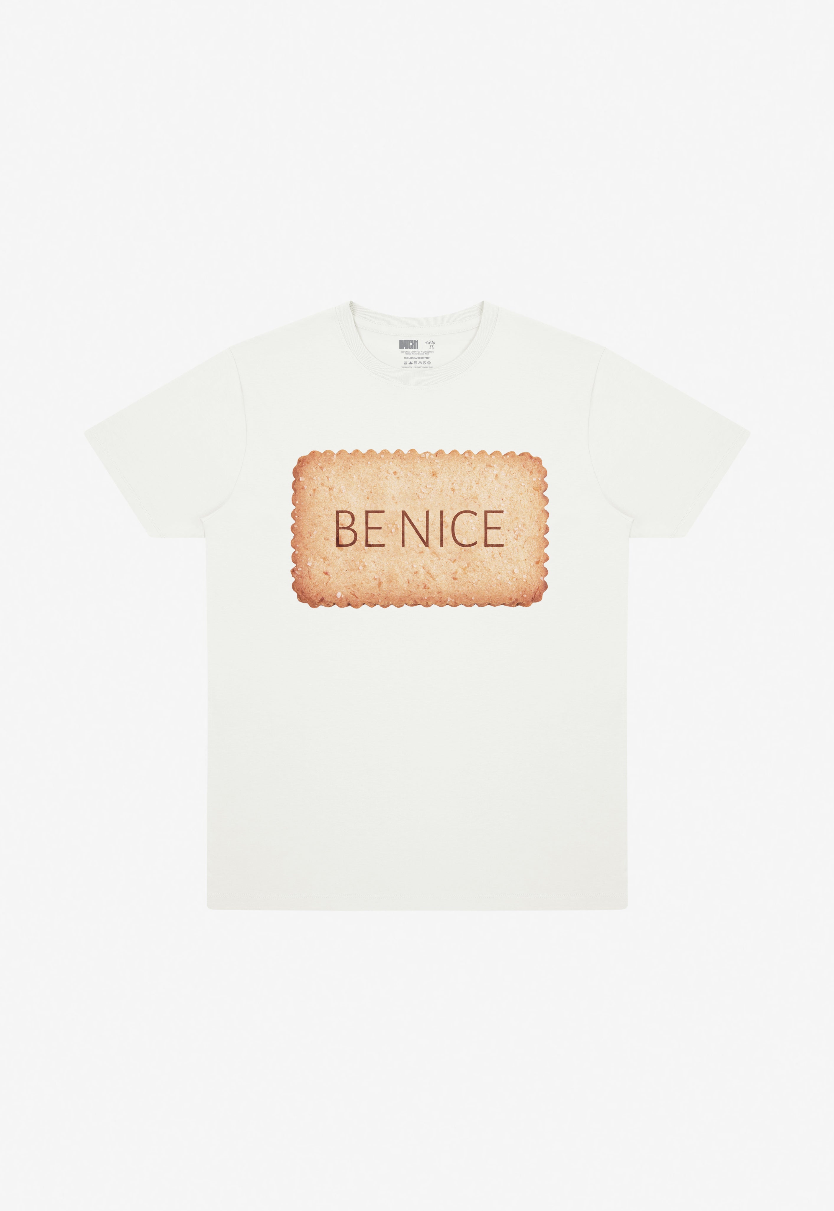 Be Nice Biscuit Graphic T-Shirt in Off-White