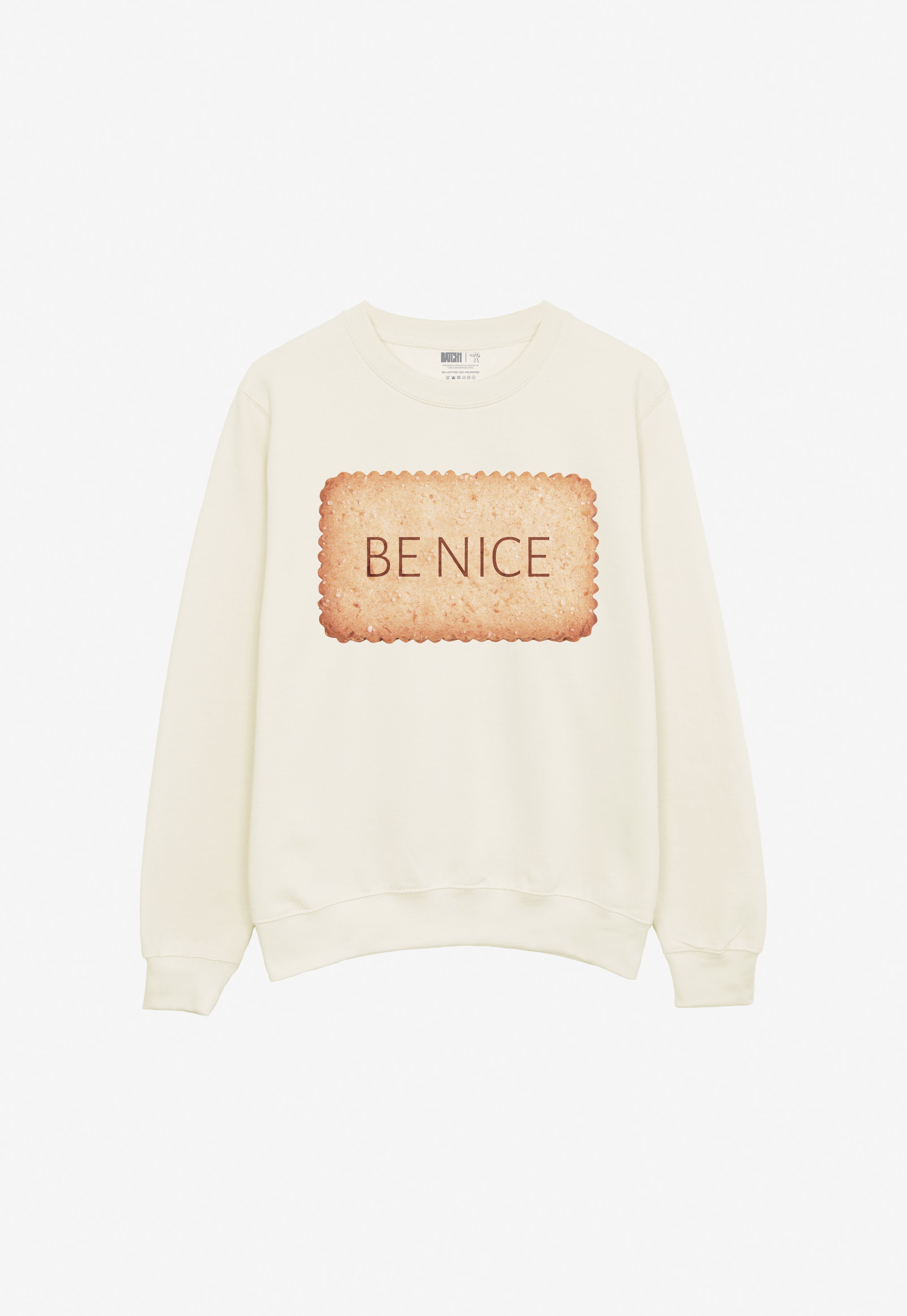 Be Nice Biscuit Graphic Sweatshirt in Vanilla