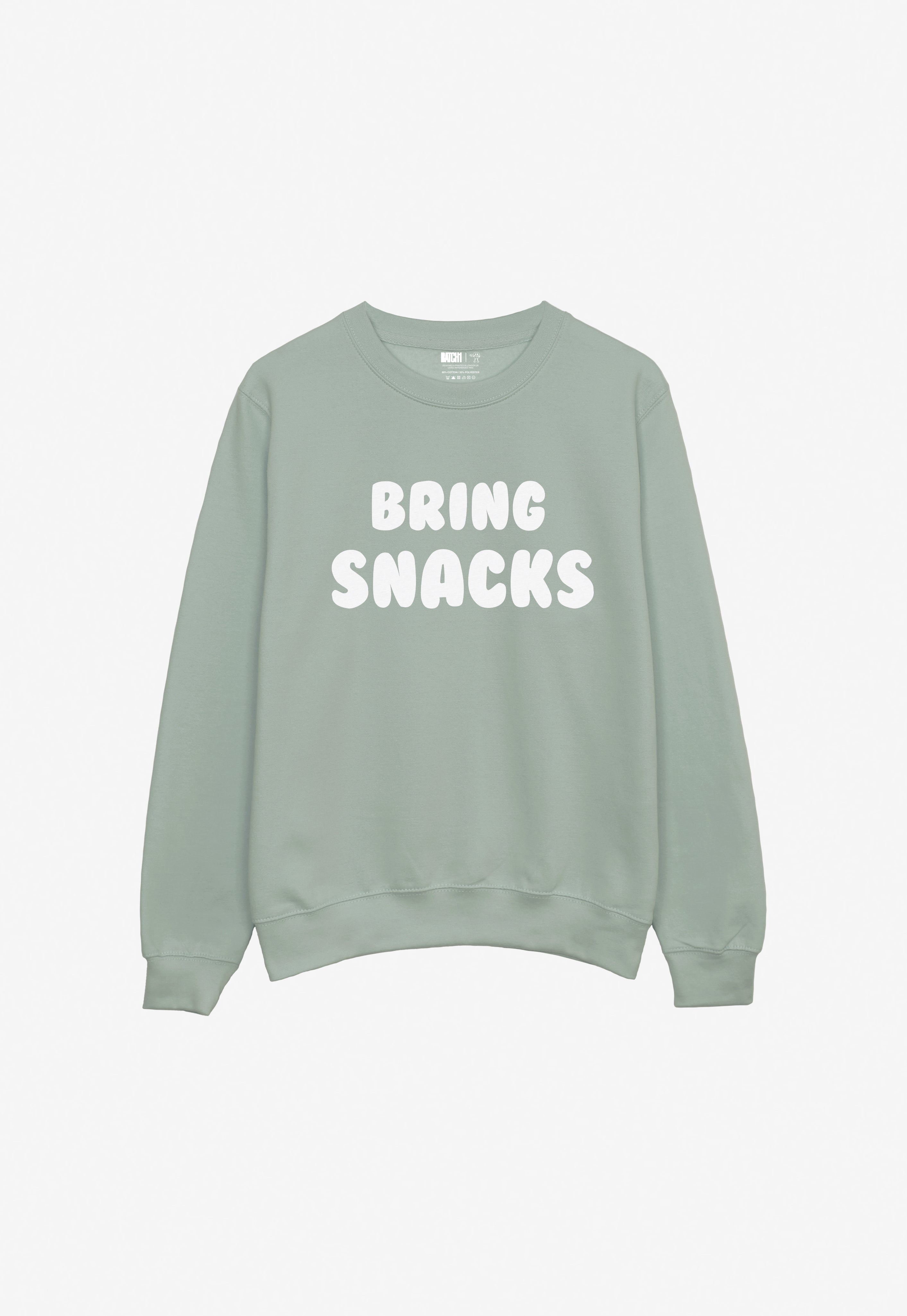 Bring Snacks Sweatshirt in Dusty Greem
