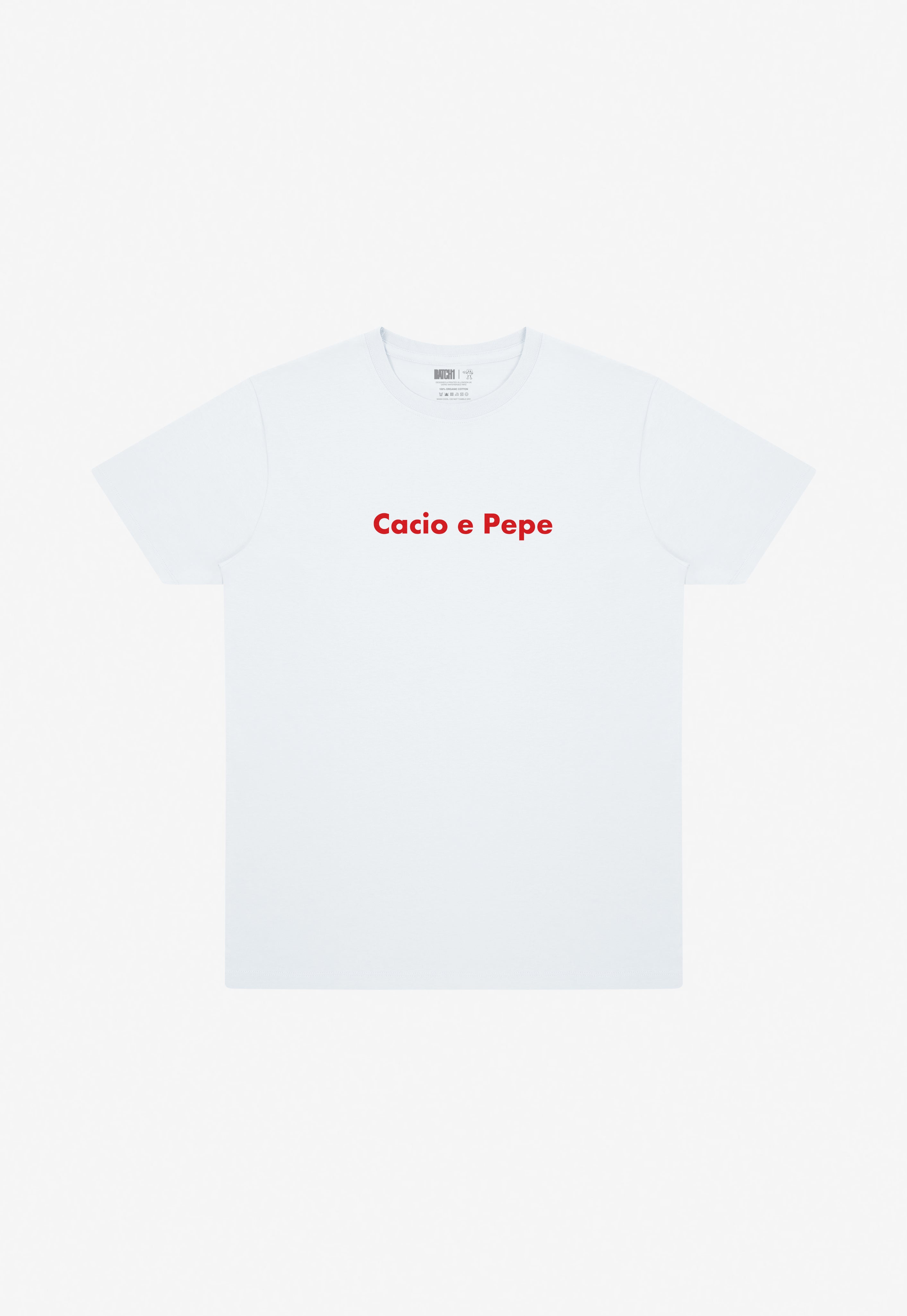 Cacio e Pepe Slogan T-Shirt in White