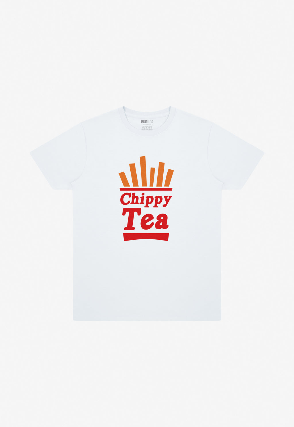 Chippy Tea Slogan T-Shirt In White