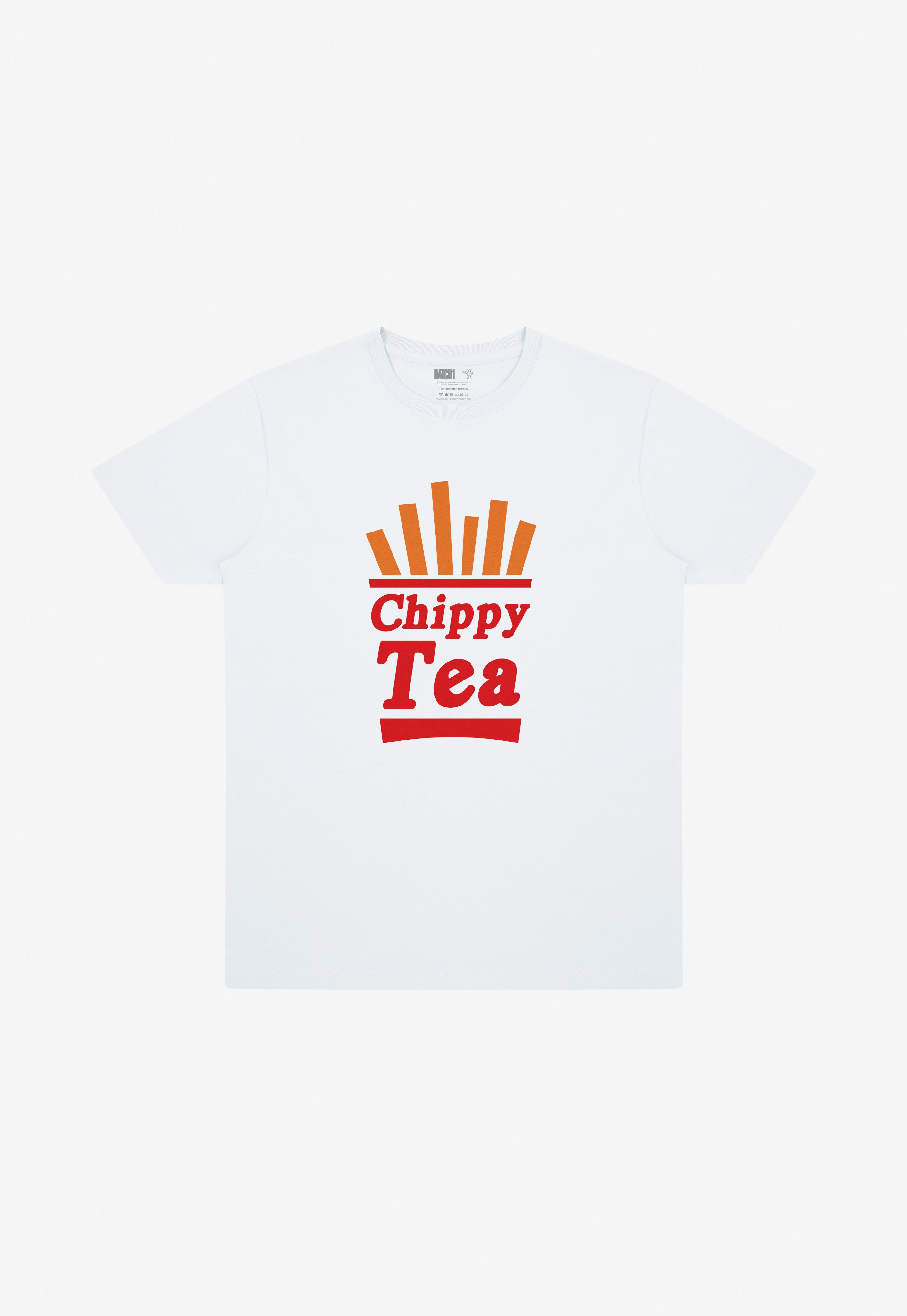 Chippy Tea Slogan T-Shirt In White