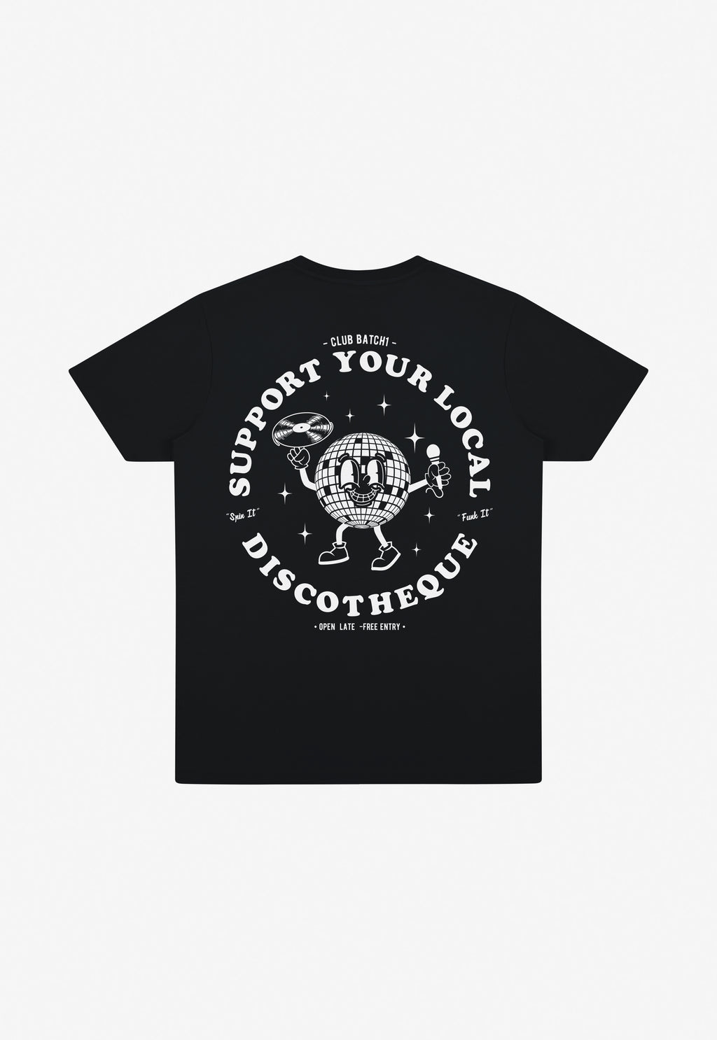 disco ball back print t-shirt in white