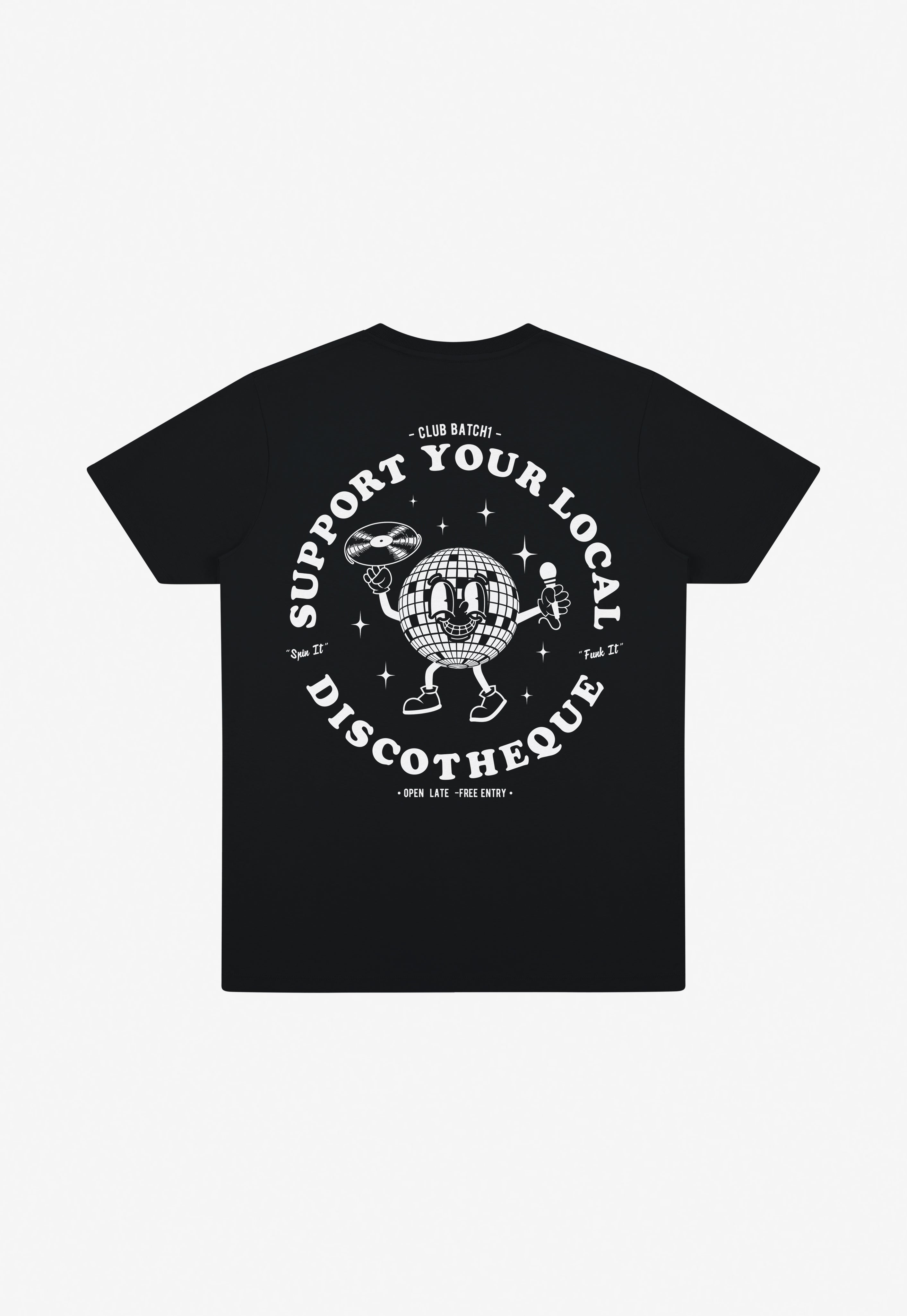 disco ball back print t-shirt in white