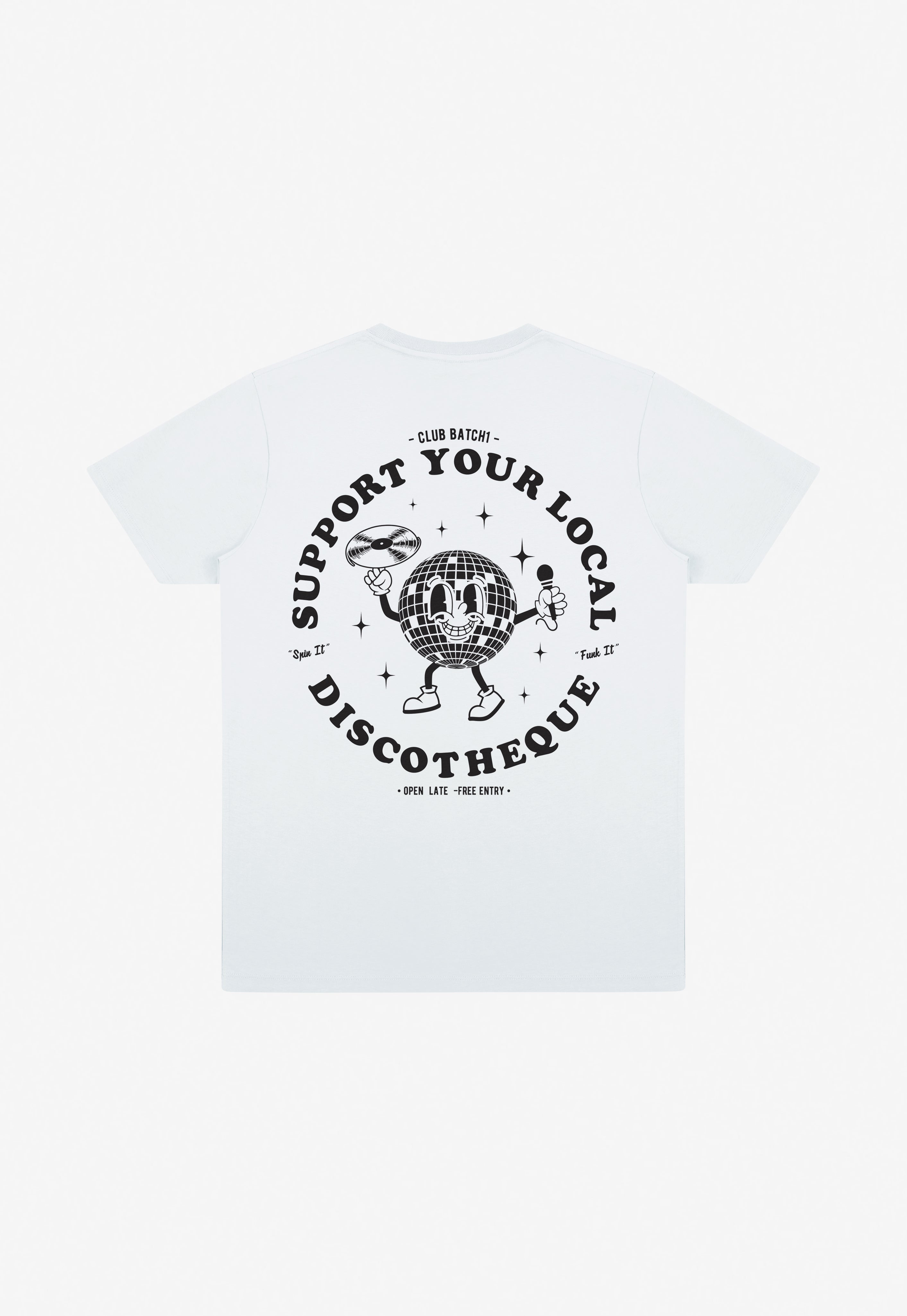 Support Your Local Discotheque T-Shirt in White