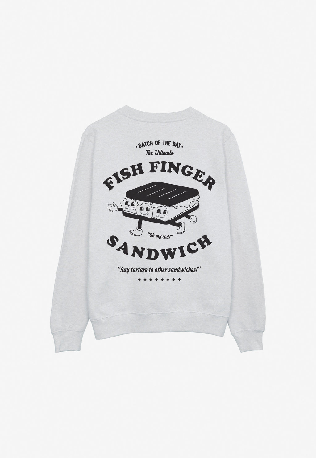 Fish Finger Sandwich Sweatshirt in Ash