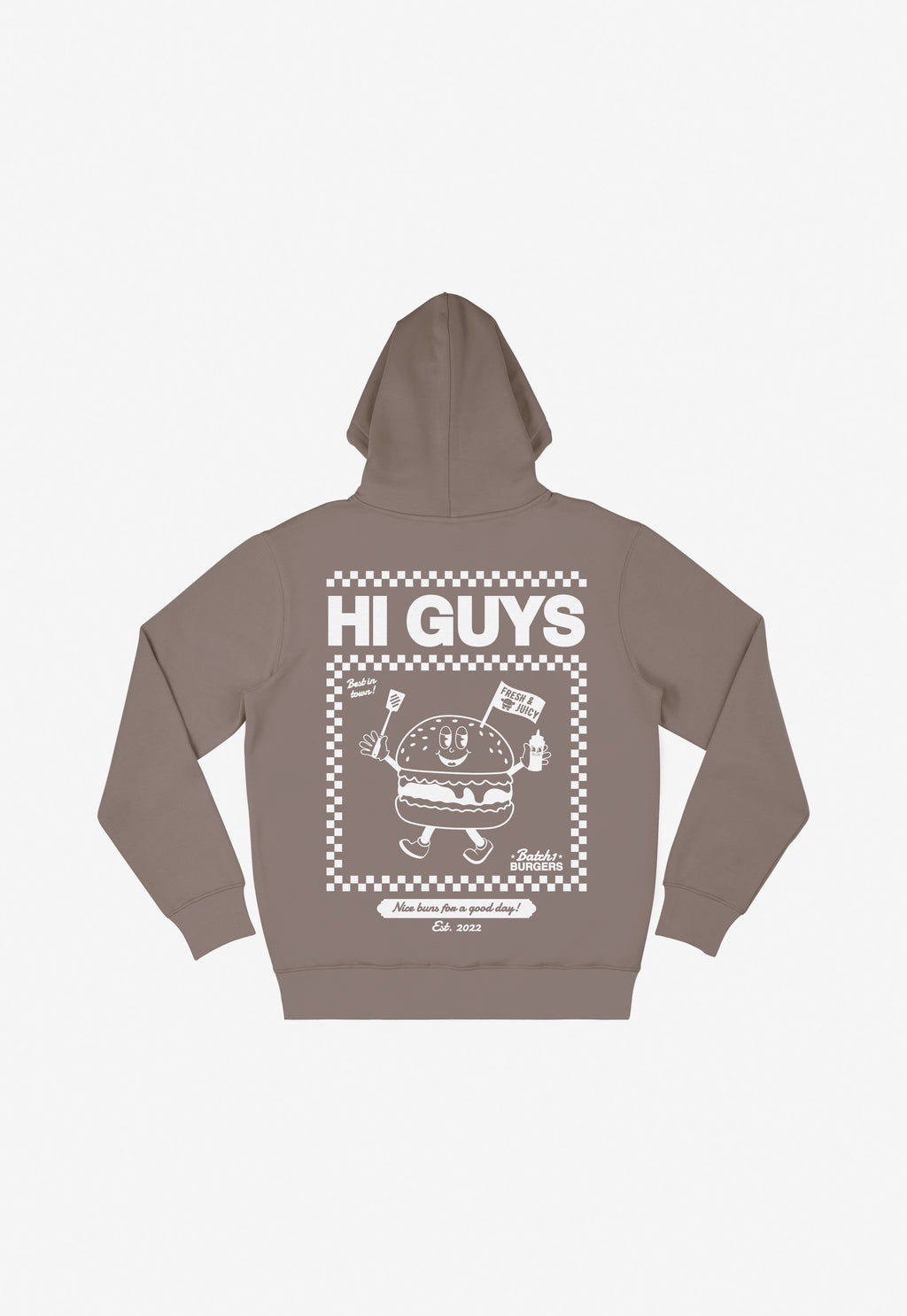 Hi Guys Hoodie in Mocha