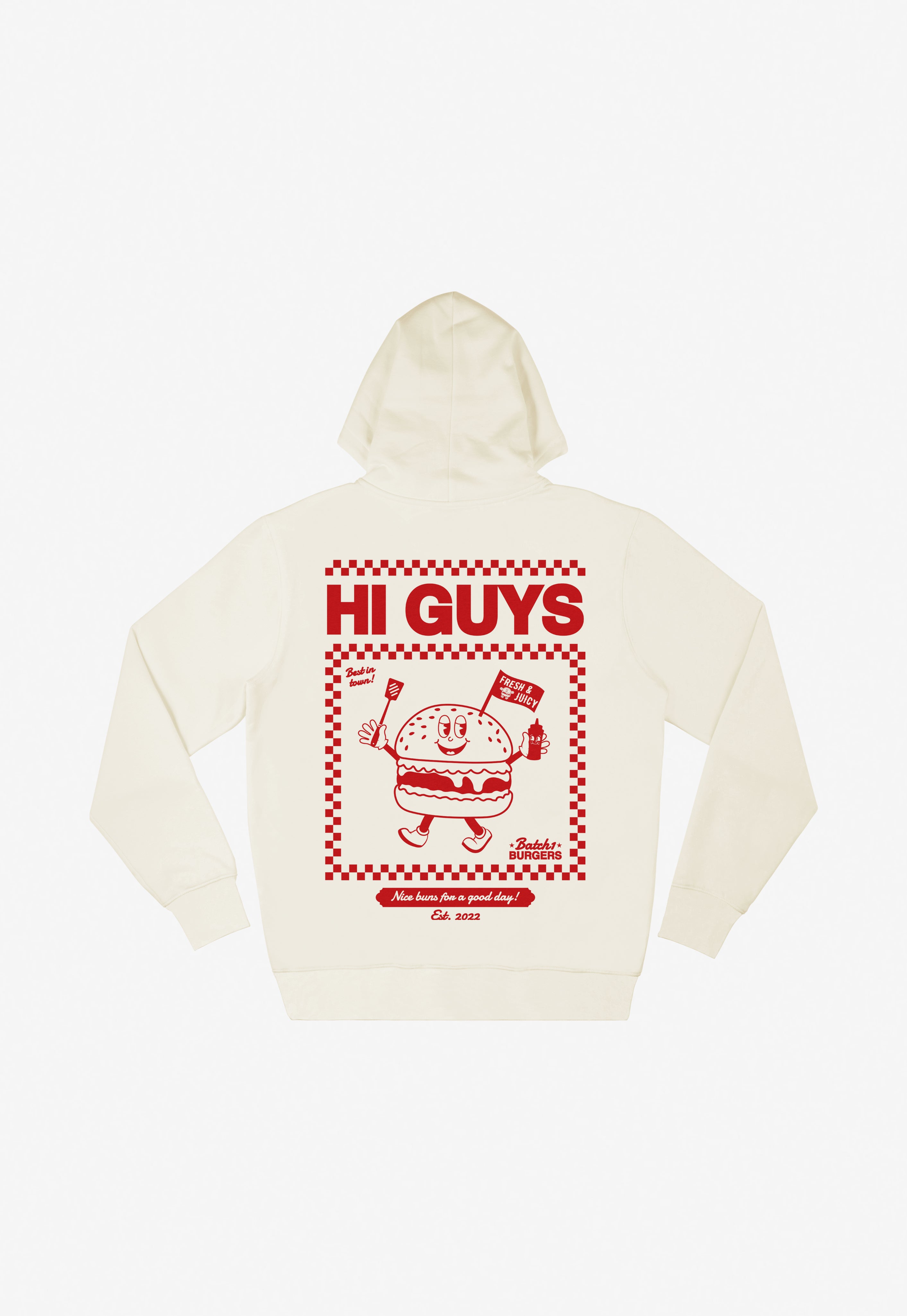 Hi Guys Hoodie in Vanilla
