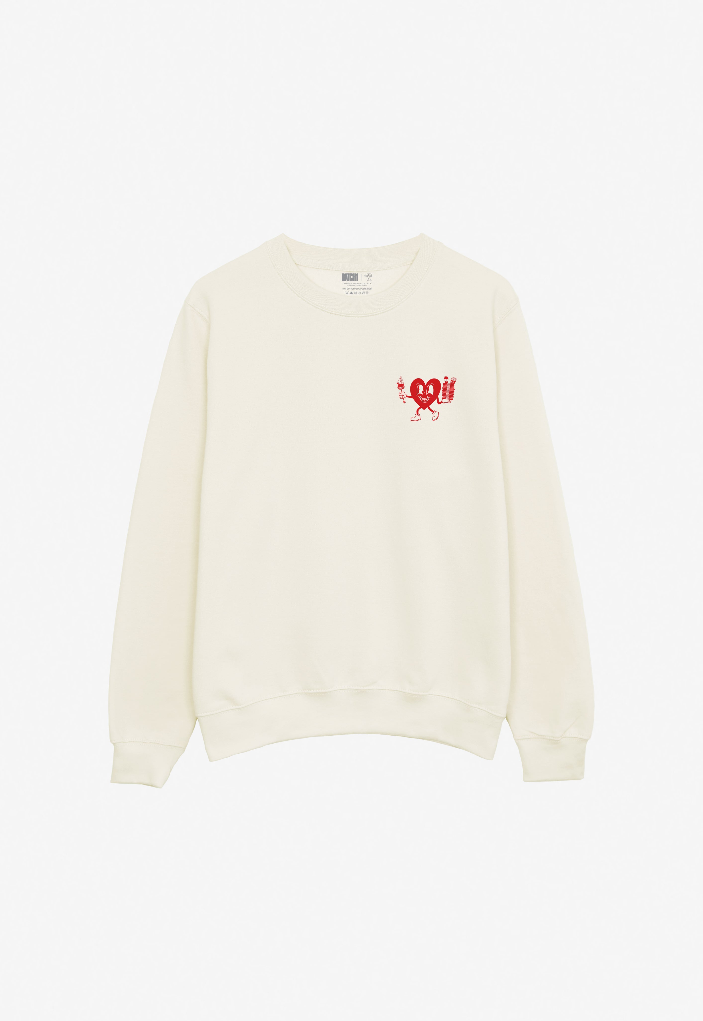 Hungry Hearts Club Sweatshirt in Vanilla