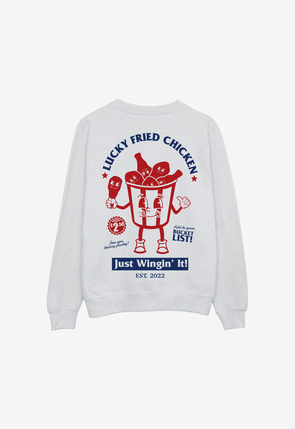 Lucky Fried Chicken Sweatshirt in Ash